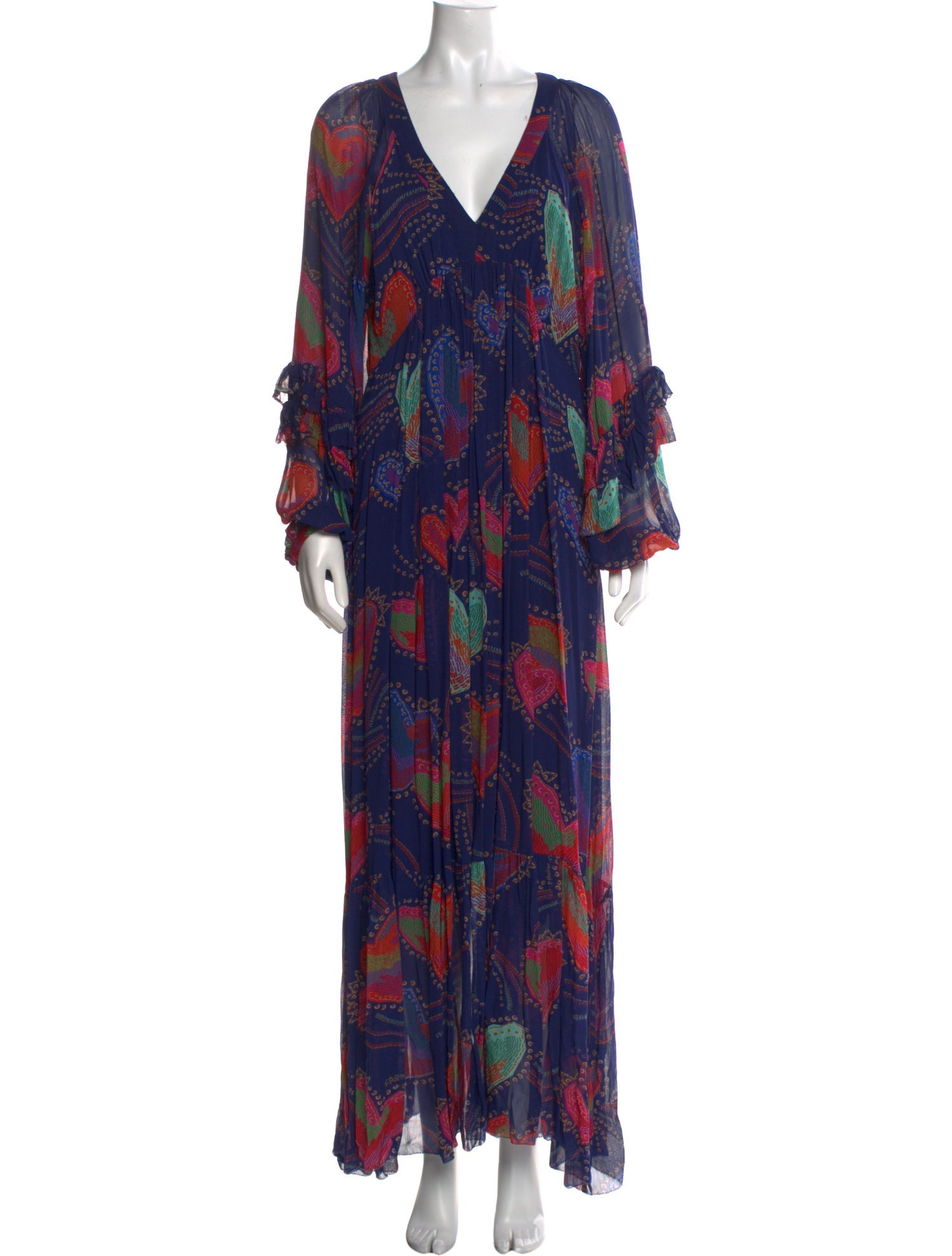 Farm Rio Floral Print Long Dress