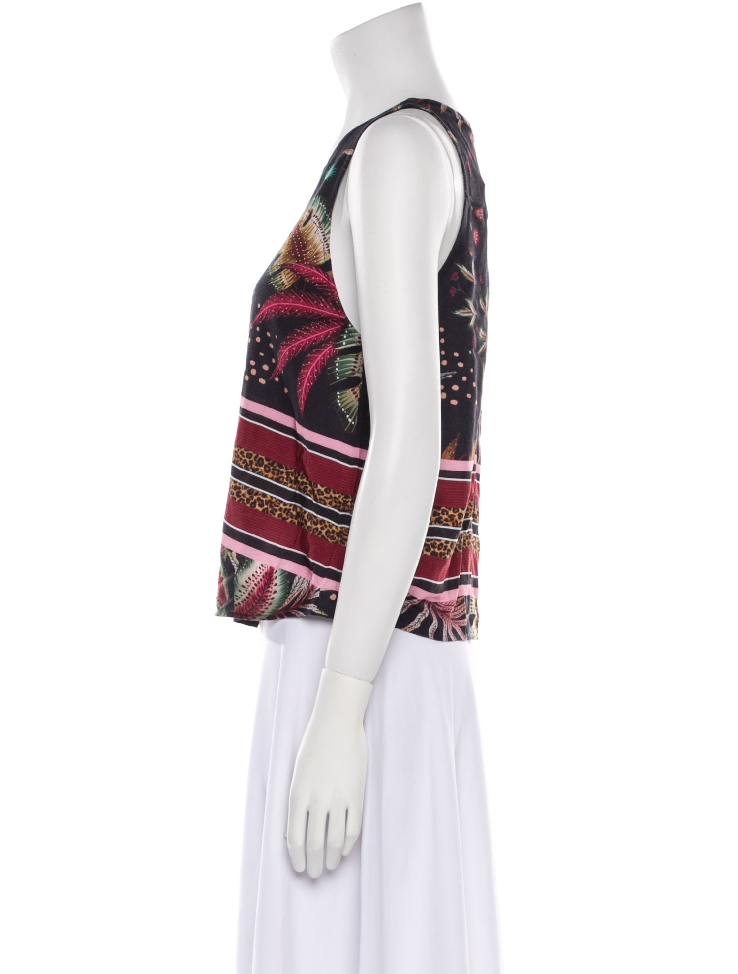 Farm Rio Printed Scoop Neck Crop Top