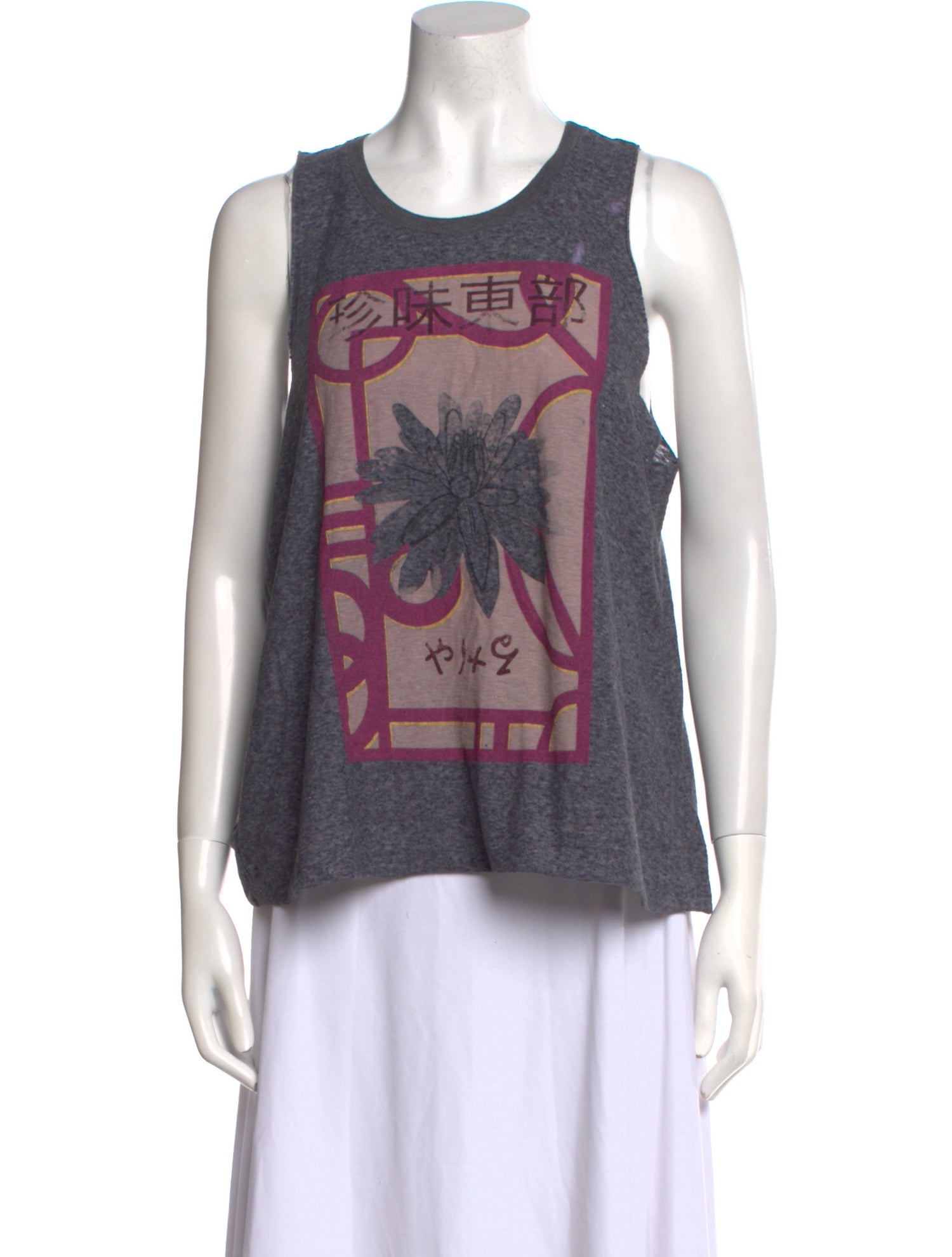 Farm Rio Graphic Print Scoop Neck Top