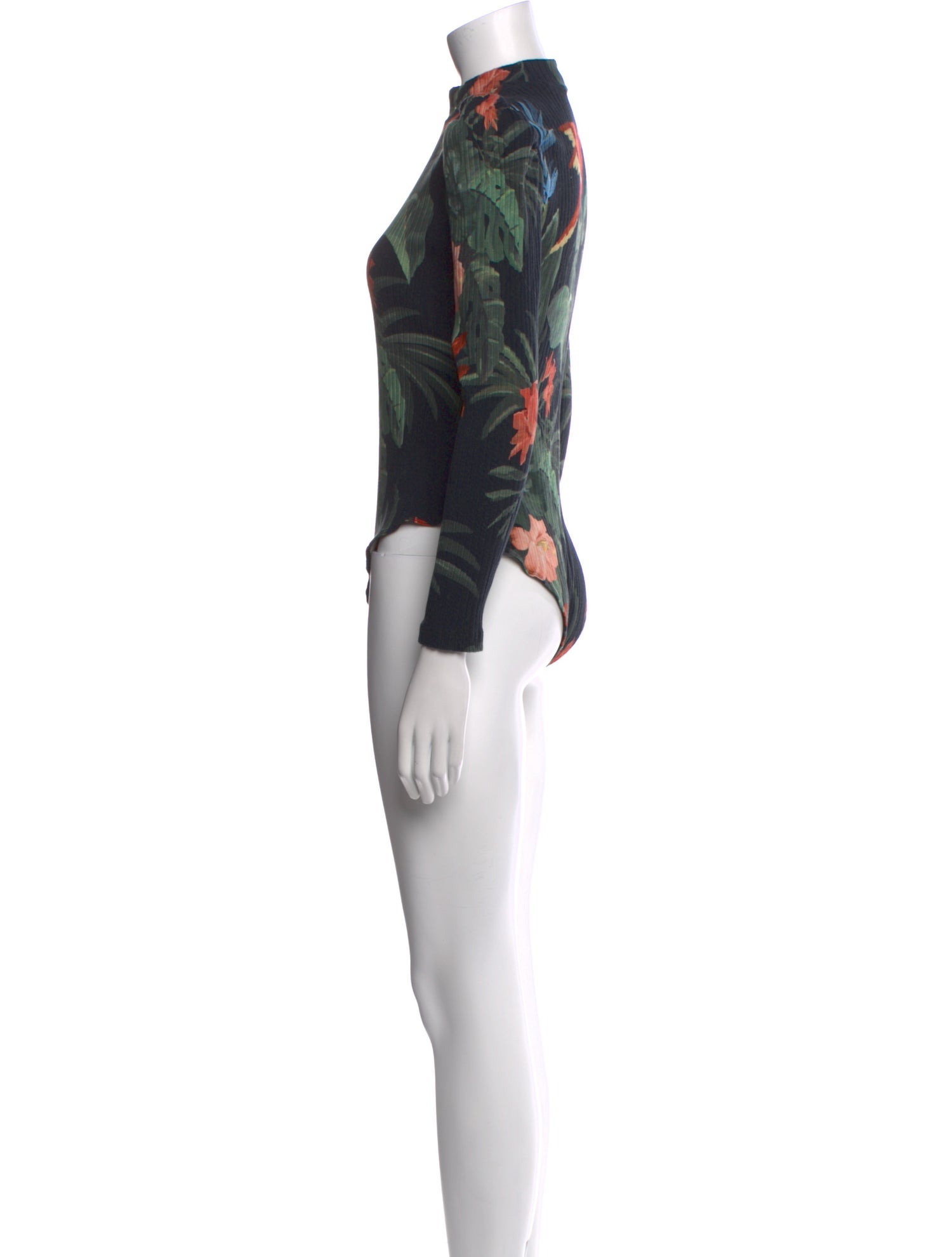 Farm Rio Floral Print Mock Neck Bodysuit