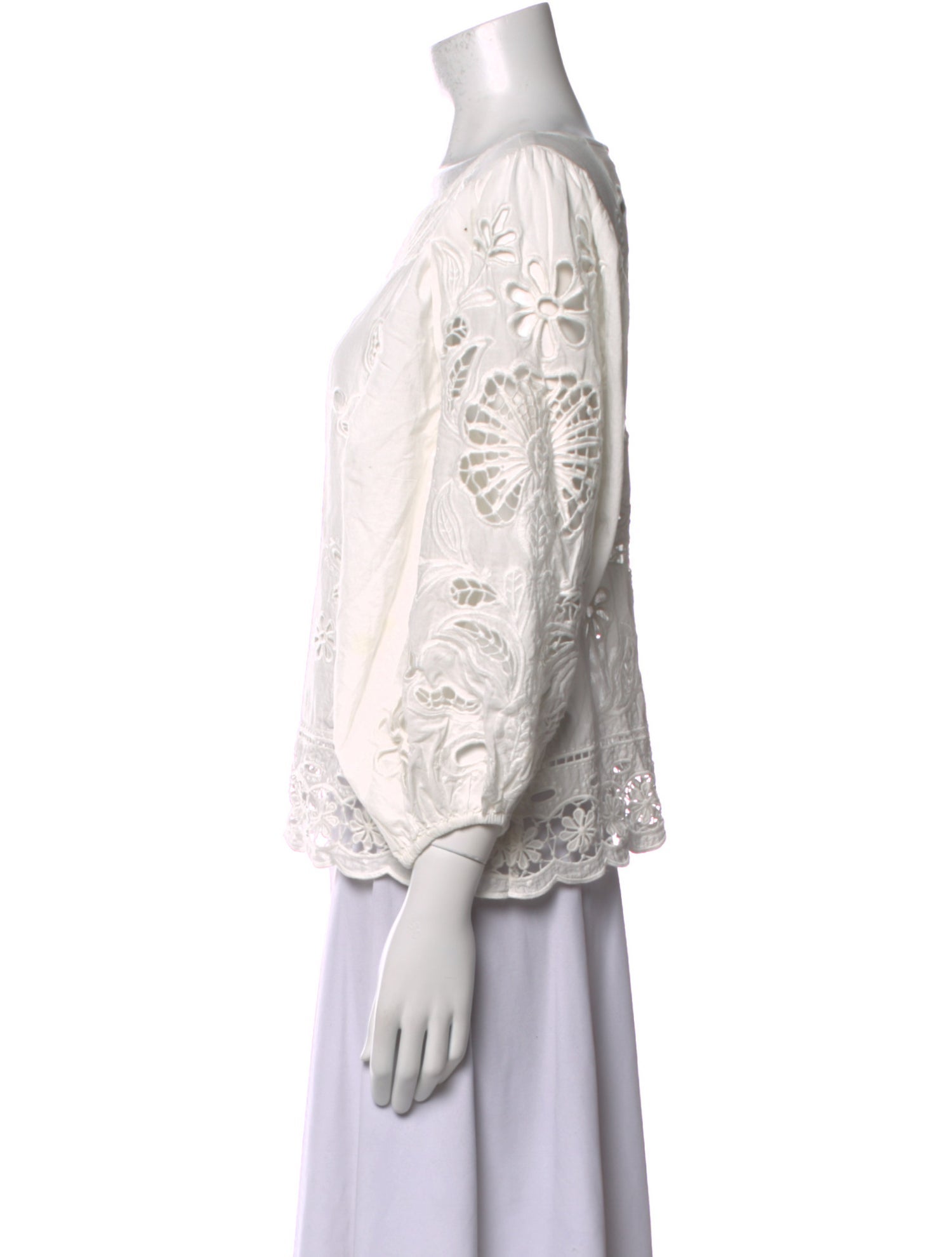 Farm Rio Bateau Neckline Three-Quarter Sleeve Blouse