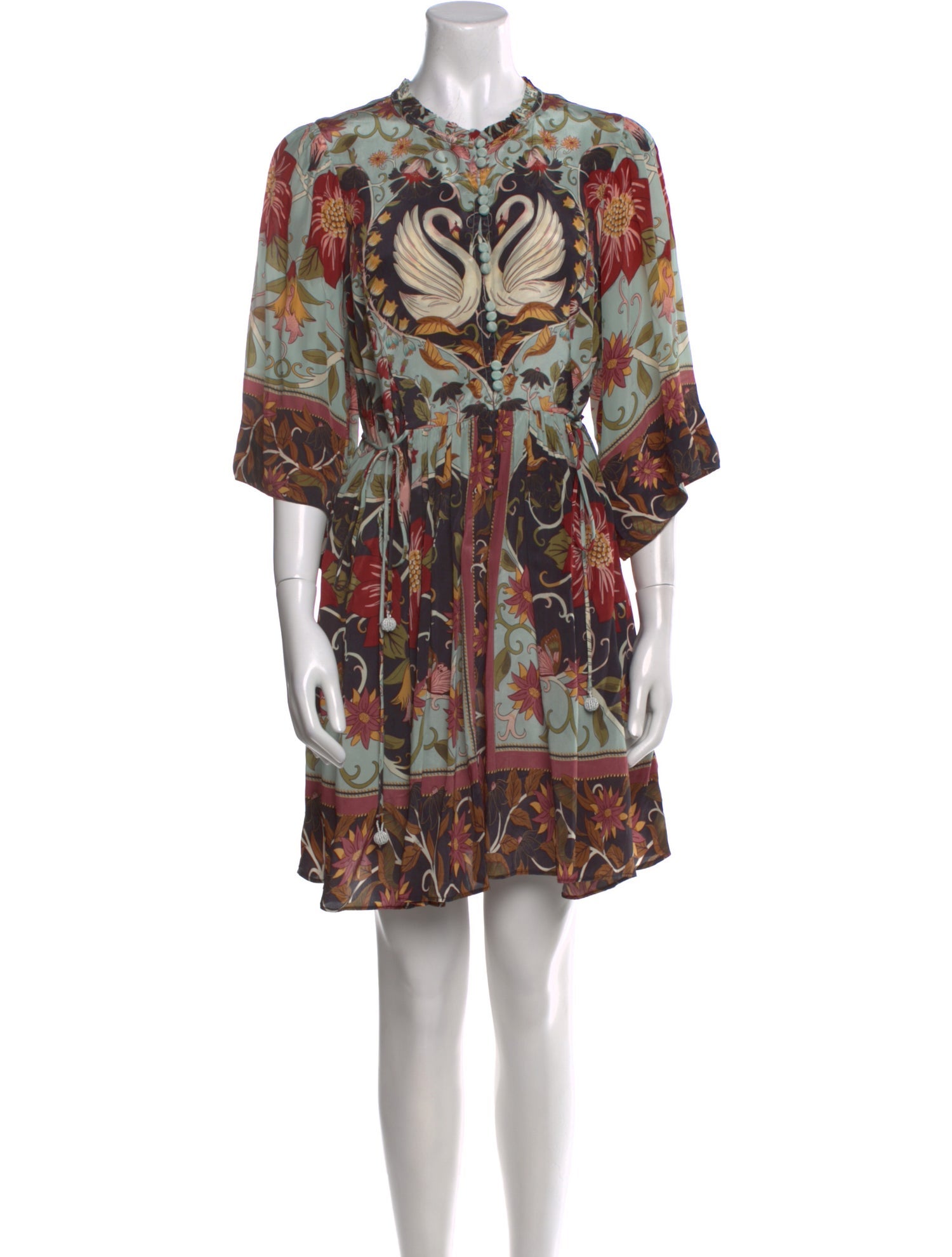 Farm Rio Floral Print Mini Dress