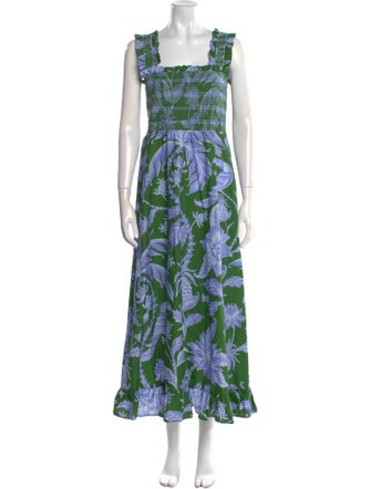 Farm Rio Floral Print Long Dress