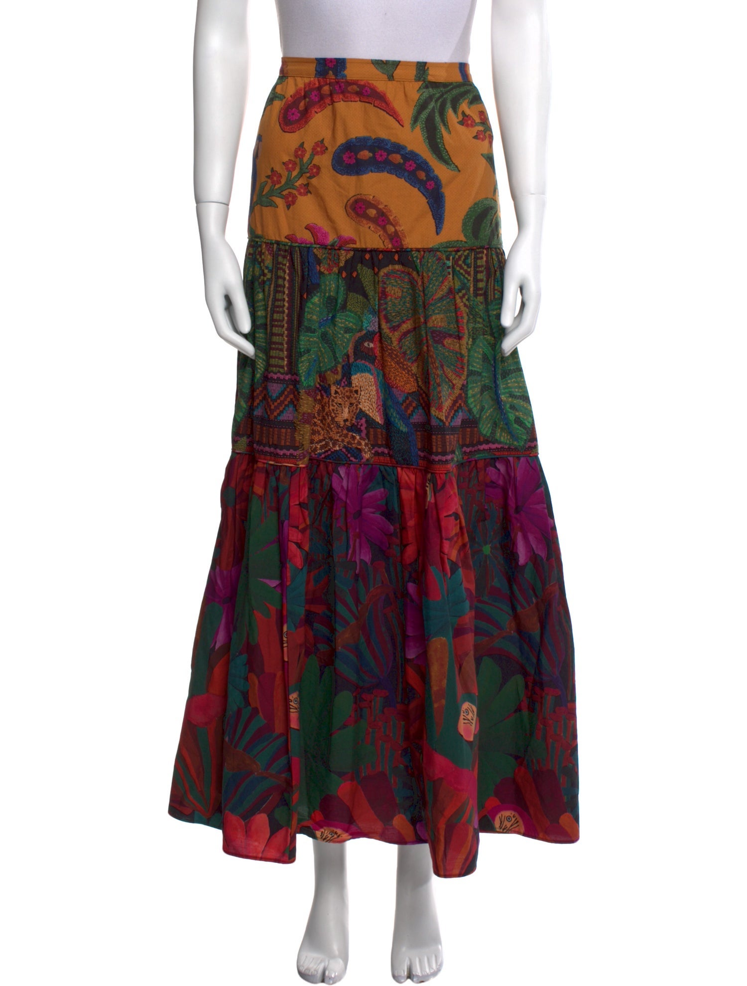 Farm Rio Floral Print Long Skirt