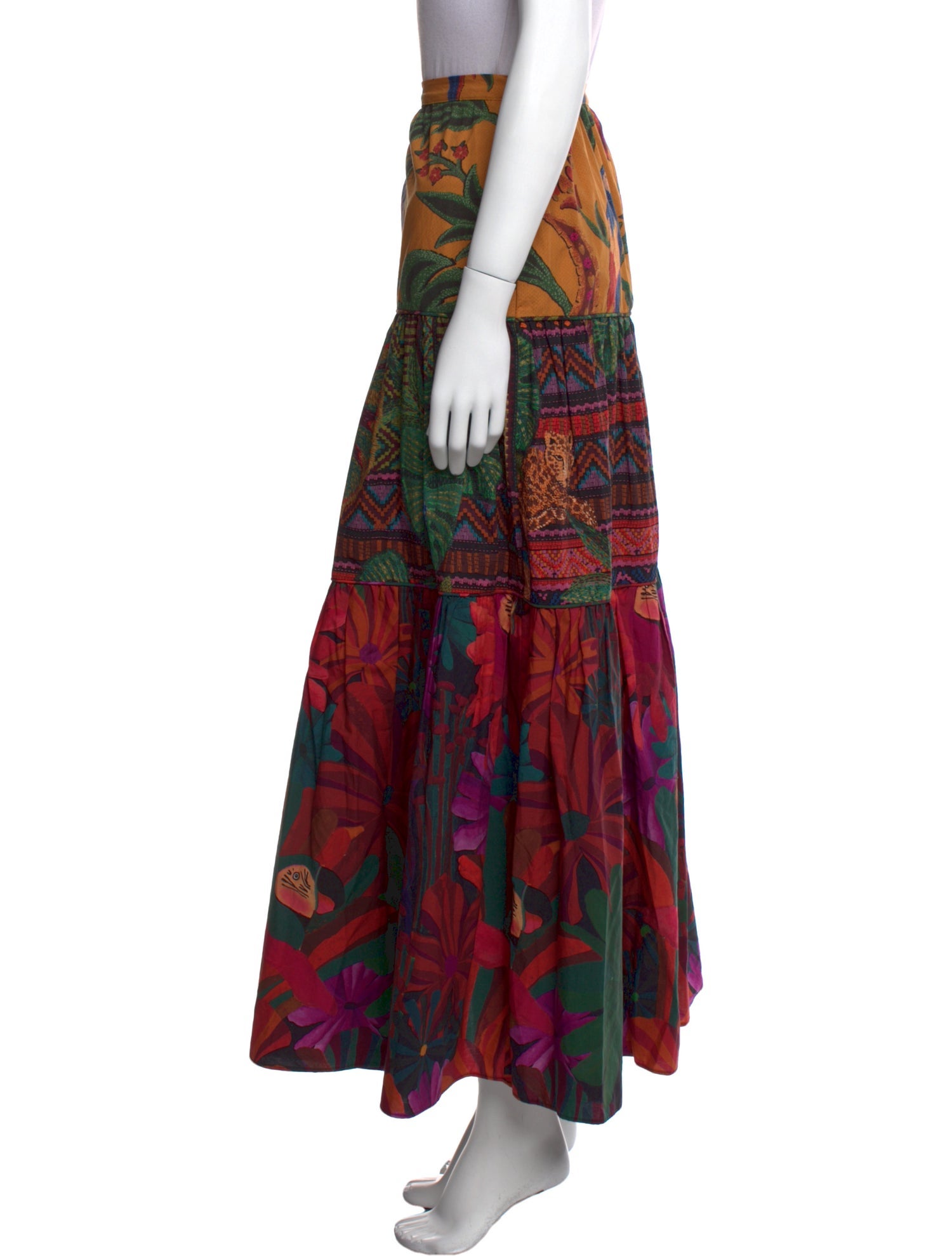 Farm Rio Floral Print Long Skirt