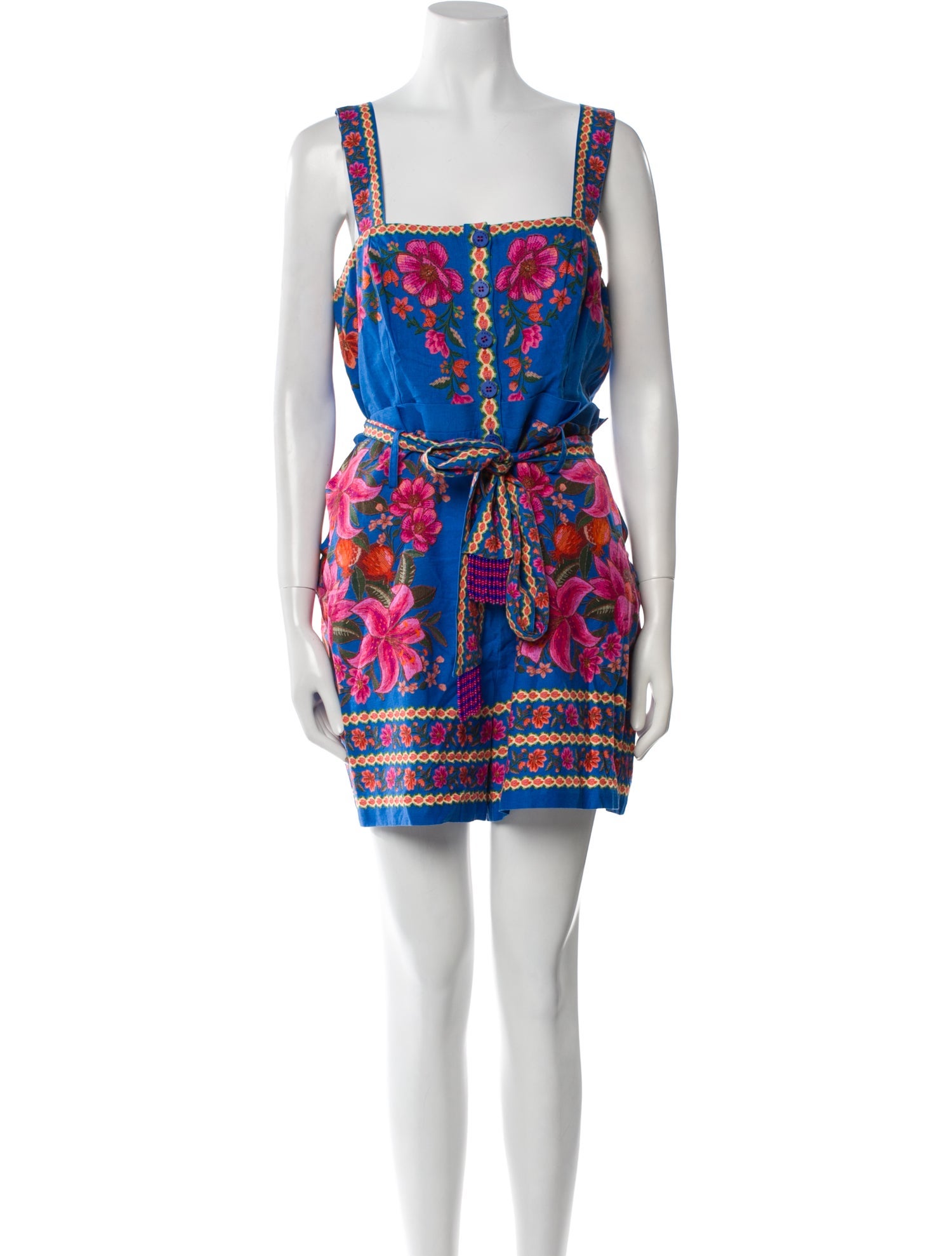 Farm Rio Printed Square Neckline Romper w/ Tags