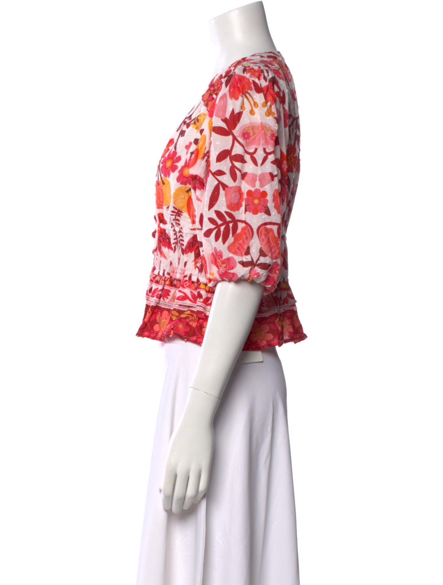 Farm Rio Floral Print V-Neck Crop Top