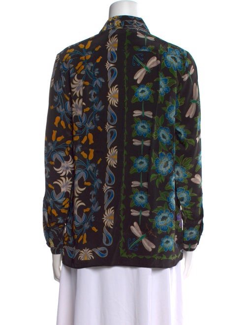 Farm Rio Floral Print Long Sleeve Button-Up Top