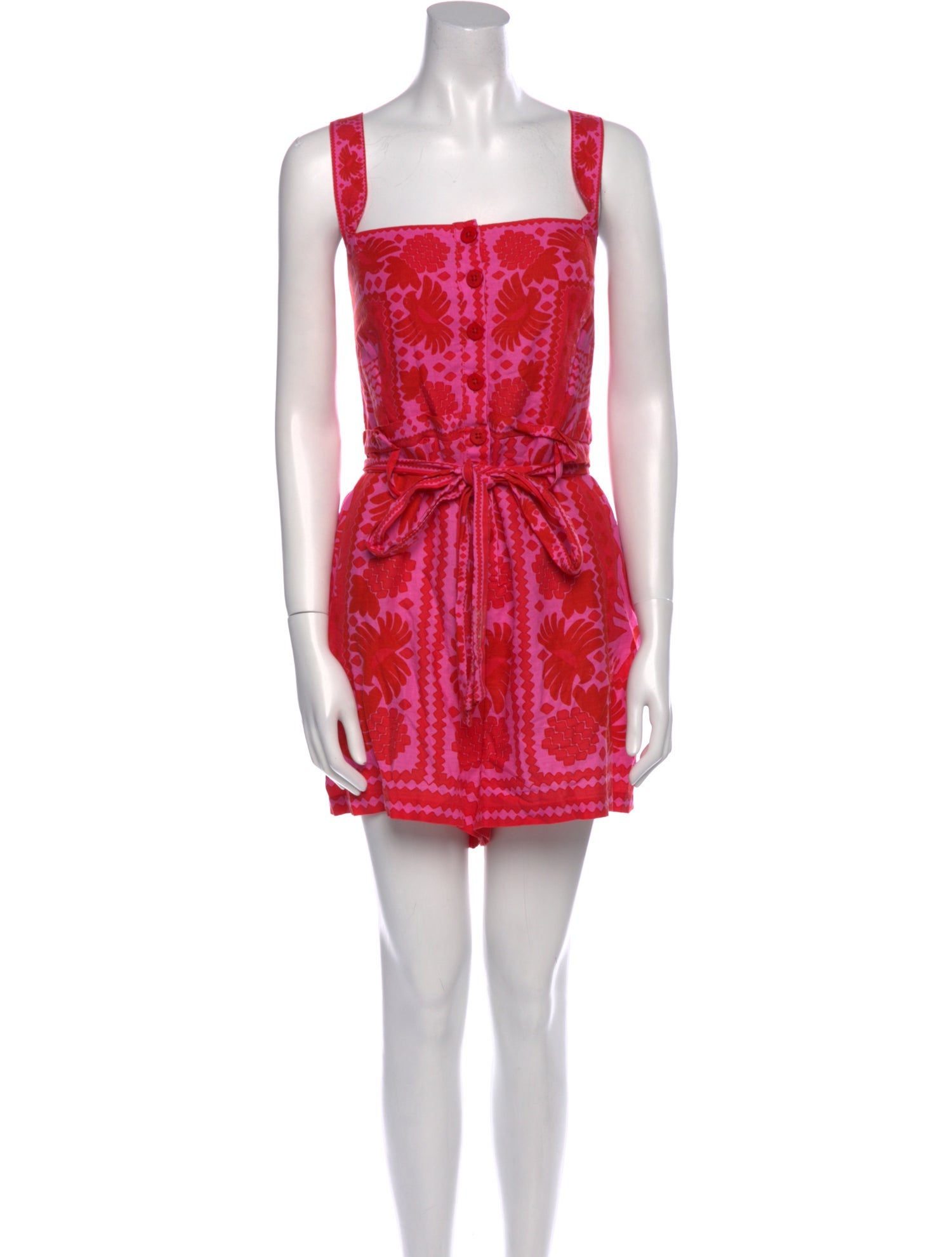 Farm Rio Linen Floral Print Romper