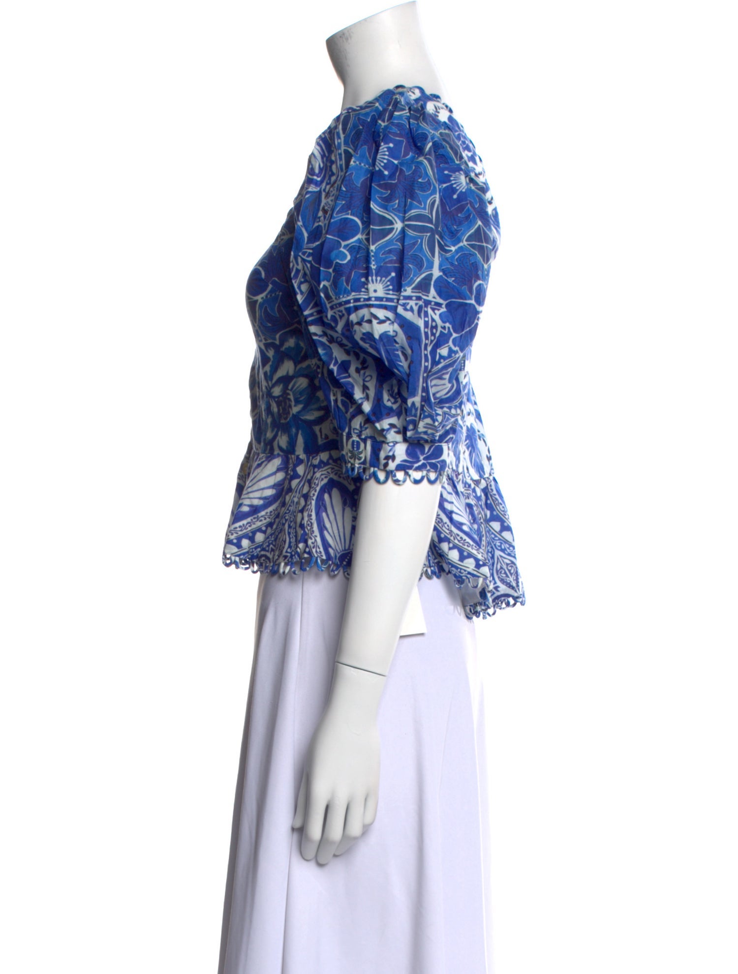 Farm Rio Floral Print Square Neckline Blouse