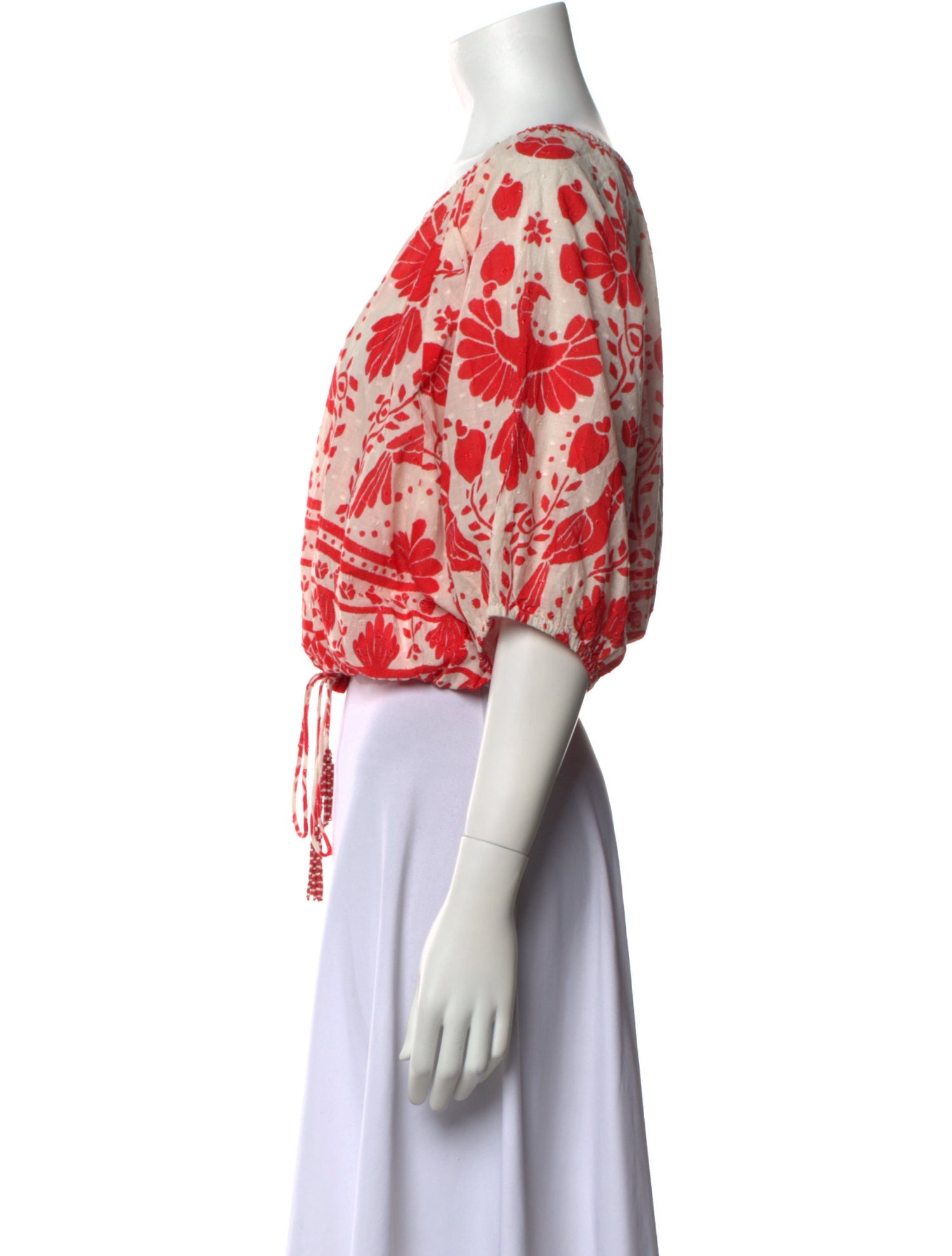 Farm Rio Printed Bateau Neckline Crop Top w/ Tags