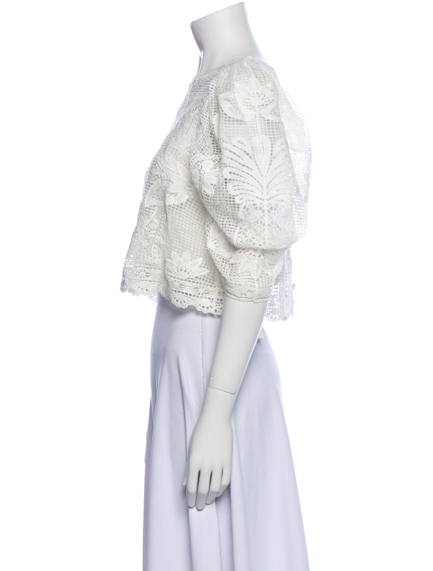 Farm Rio Bateau Neckline Short Sleeve Crop Top