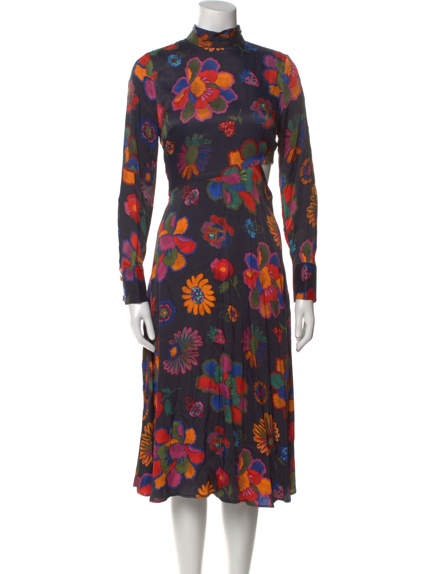 Farm Rio Floral Print Midi Length Dress