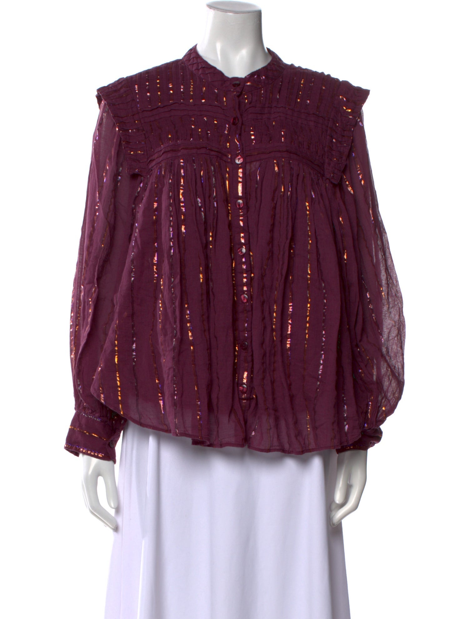 Farm Rio Printed Mock Neck Blouse