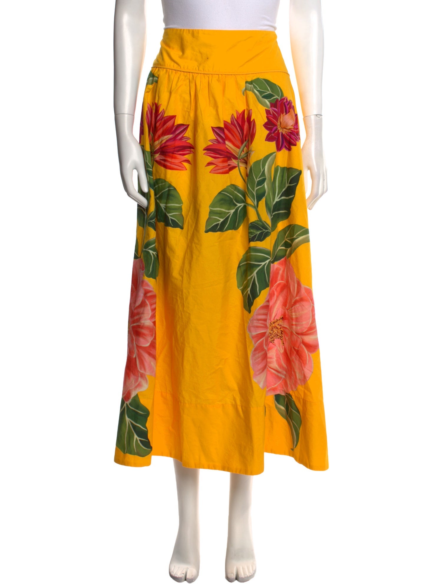 Farm Rio Floral Print Midi Length Skirt