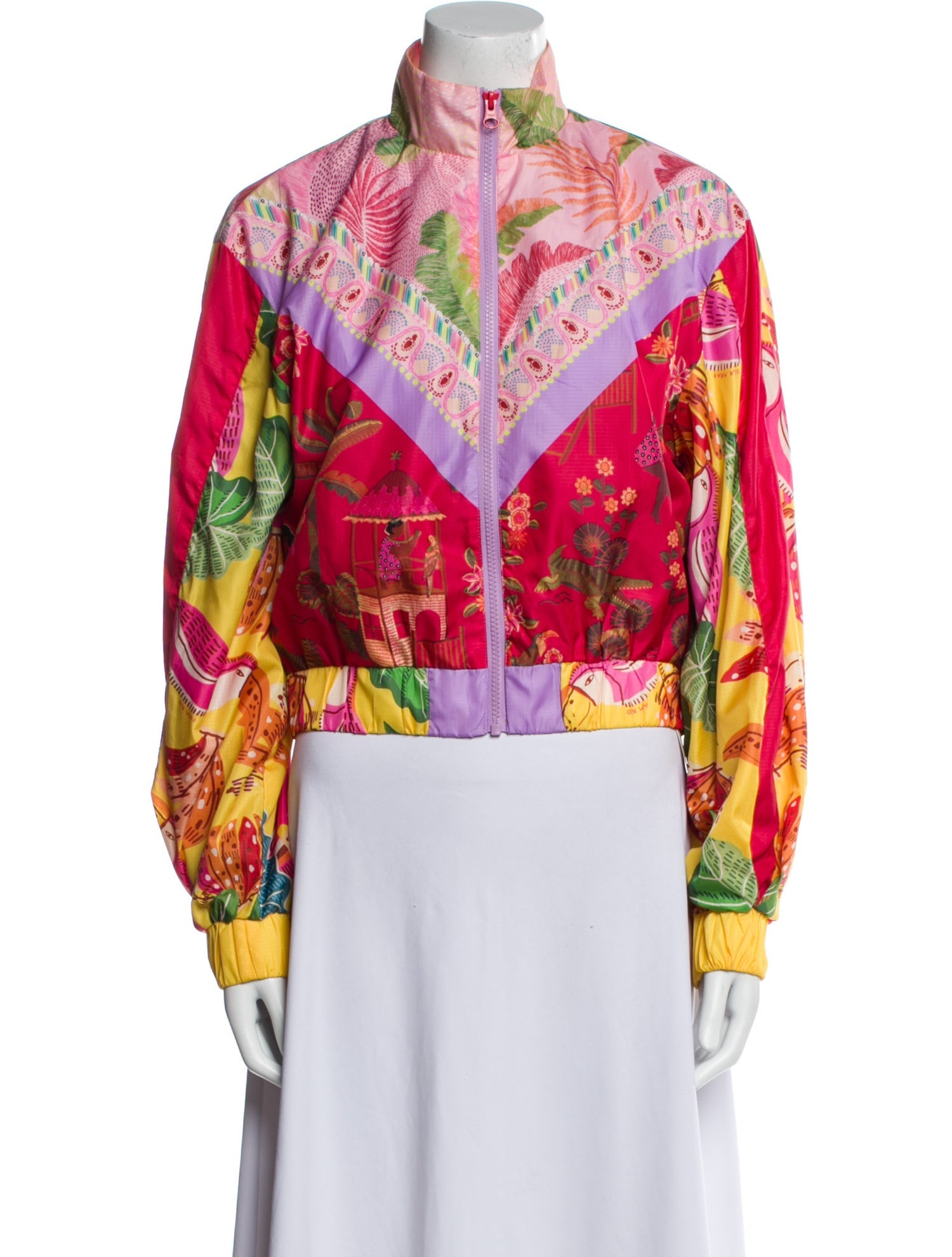 Farm Rio Floral Print Bomber Jacket