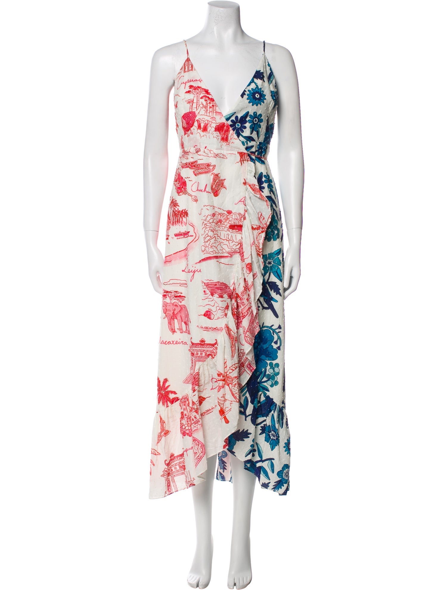 Farm Rio Floral Print Long Dress