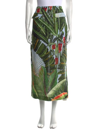 Farm Rio Linen Midi Length Skirt