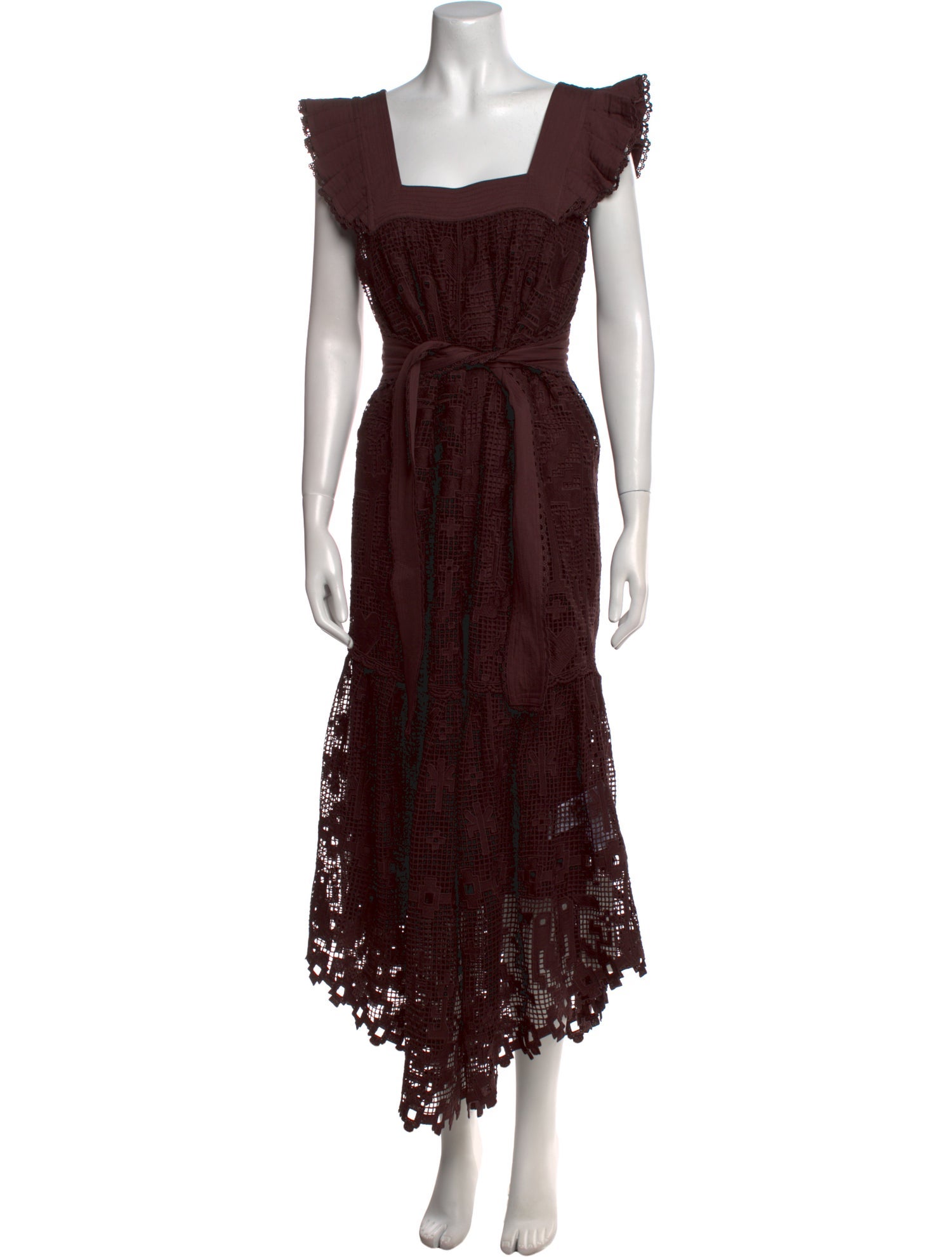 Farm Rio Lace Pattern Long Dress