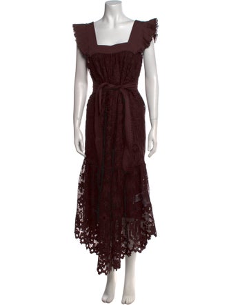 Farm Rio Lace Pattern Long Dress