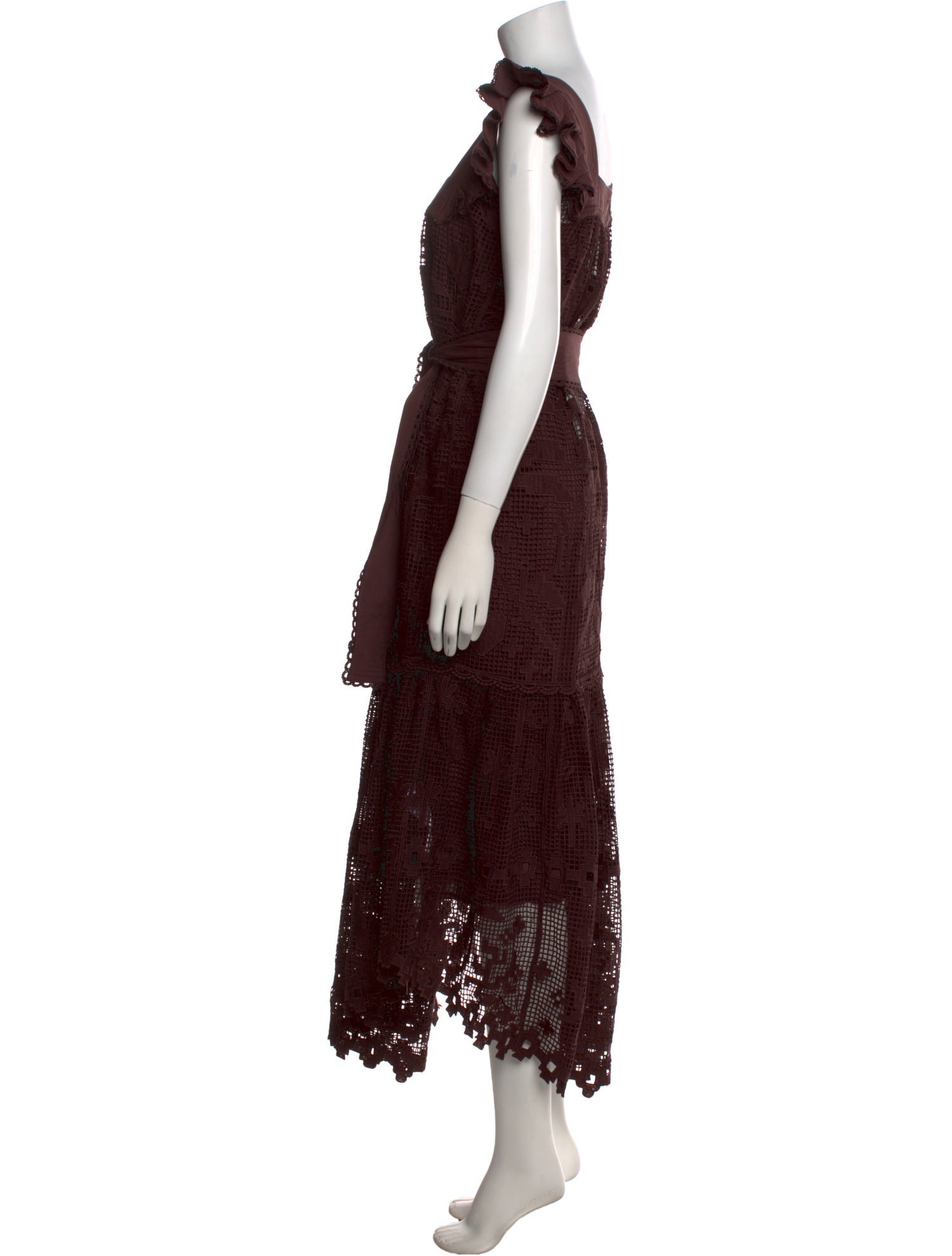 Farm Rio Lace Pattern Long Dress