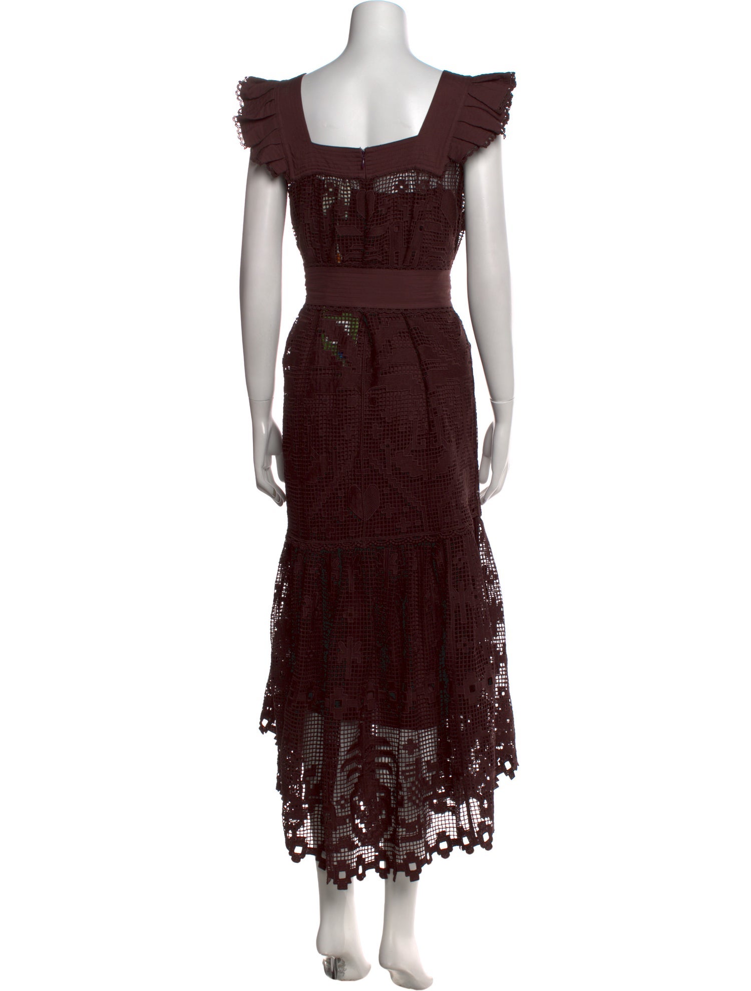 Farm Rio Lace Pattern Long Dress