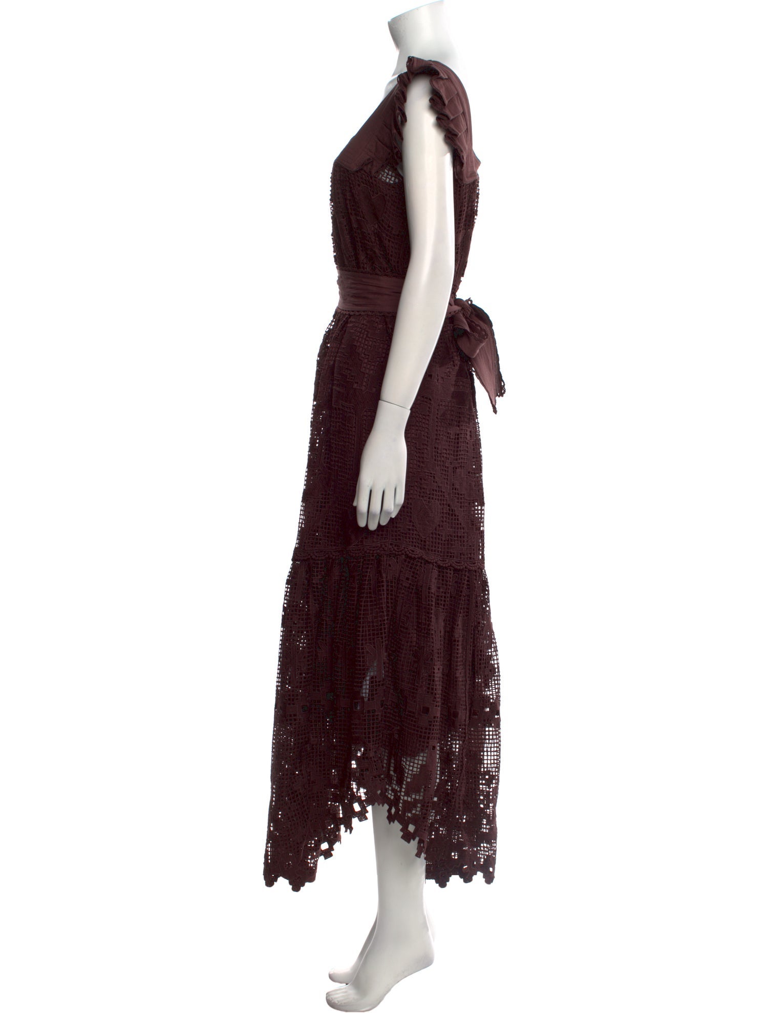 Farm Rio Lace Pattern Long Dress