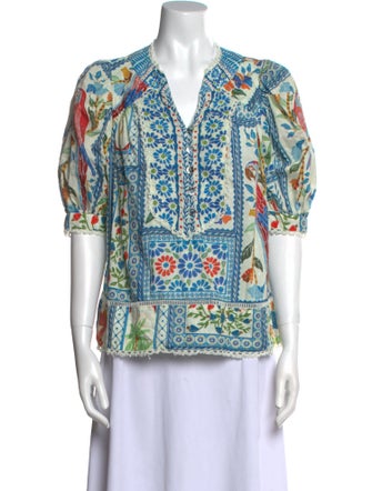 Farm Rio Paisley Print V-Neck Tunic