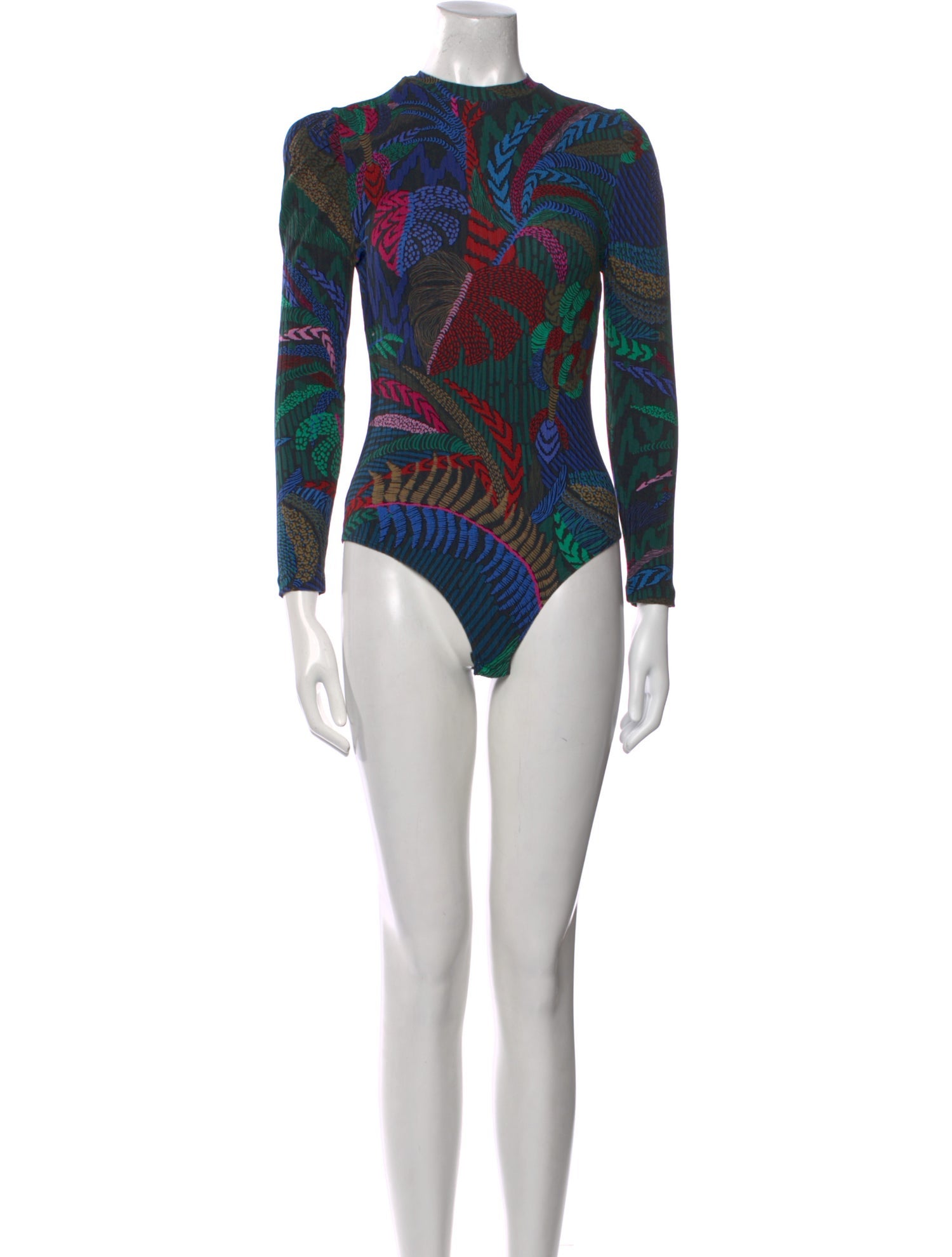 Farm Rio Printed Crew Neck Bodysuit w/ Tags