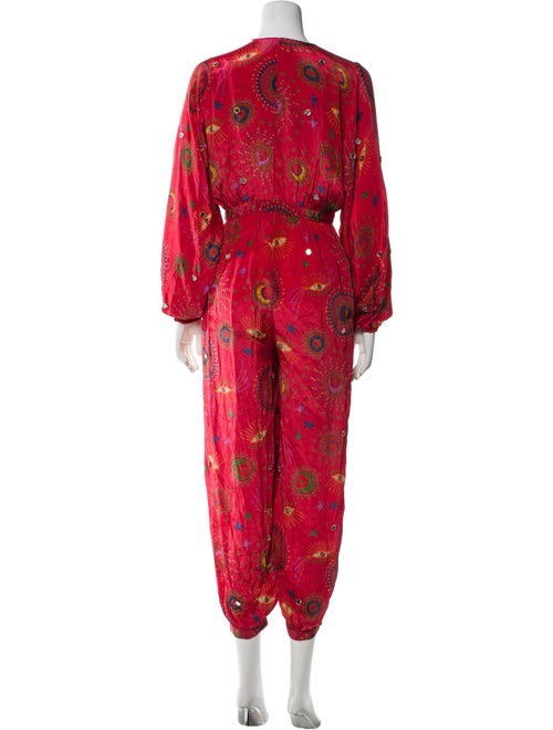 Farm Rio Printed V-Neck Jumpsuit