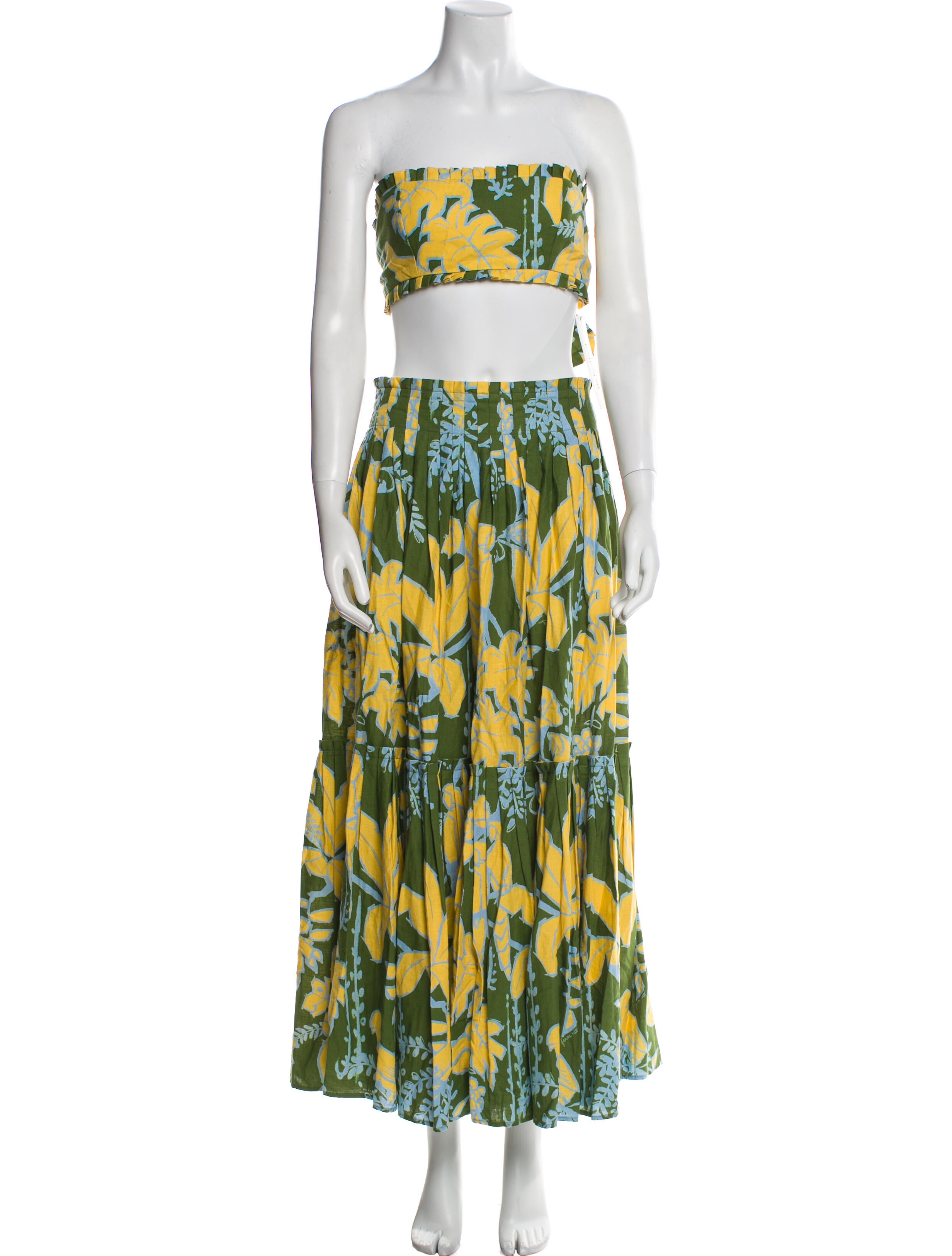Farm Rio Floral Print Ruffle Embellishment Skirt Set