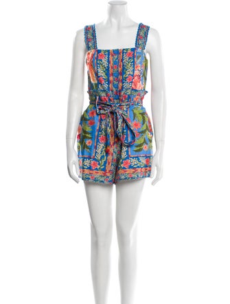 Farm Rio Printed Square Neckline Romper