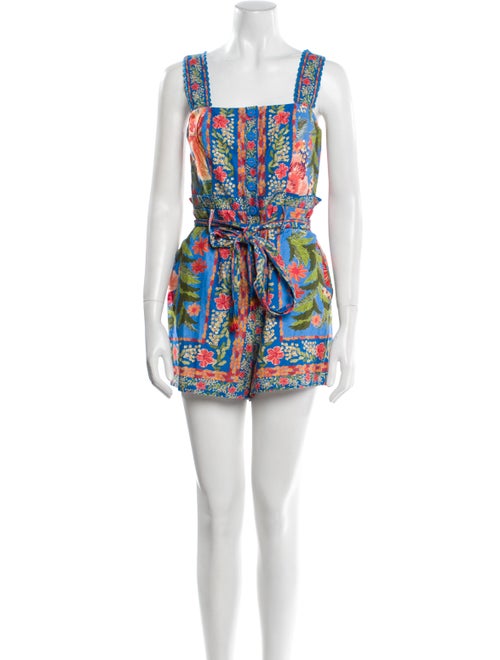 Farm Rio Printed Square Neckline Romper