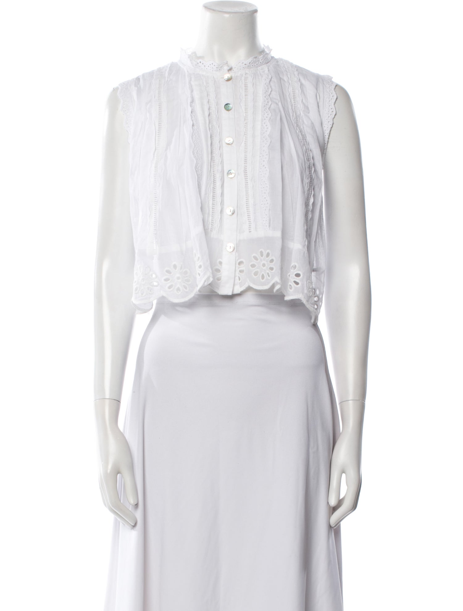 Farm Rio Mock Neck Sleeveless Crop Top