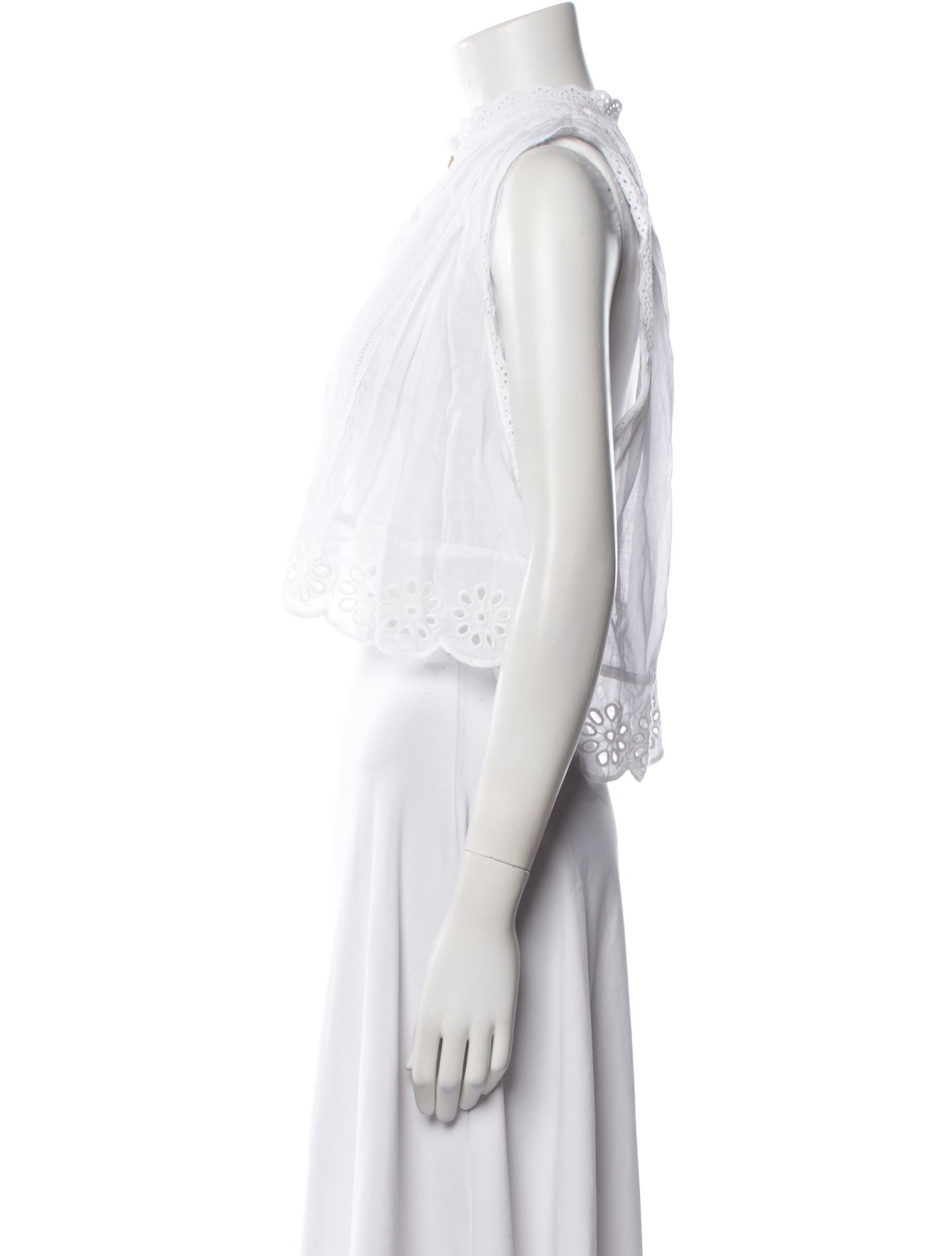 Farm Rio Mock Neck Sleeveless Crop Top