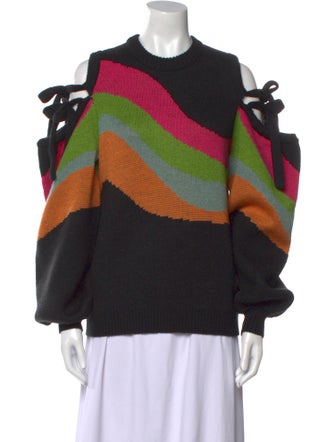 Farm Rio Striped Mock Neck Sweater