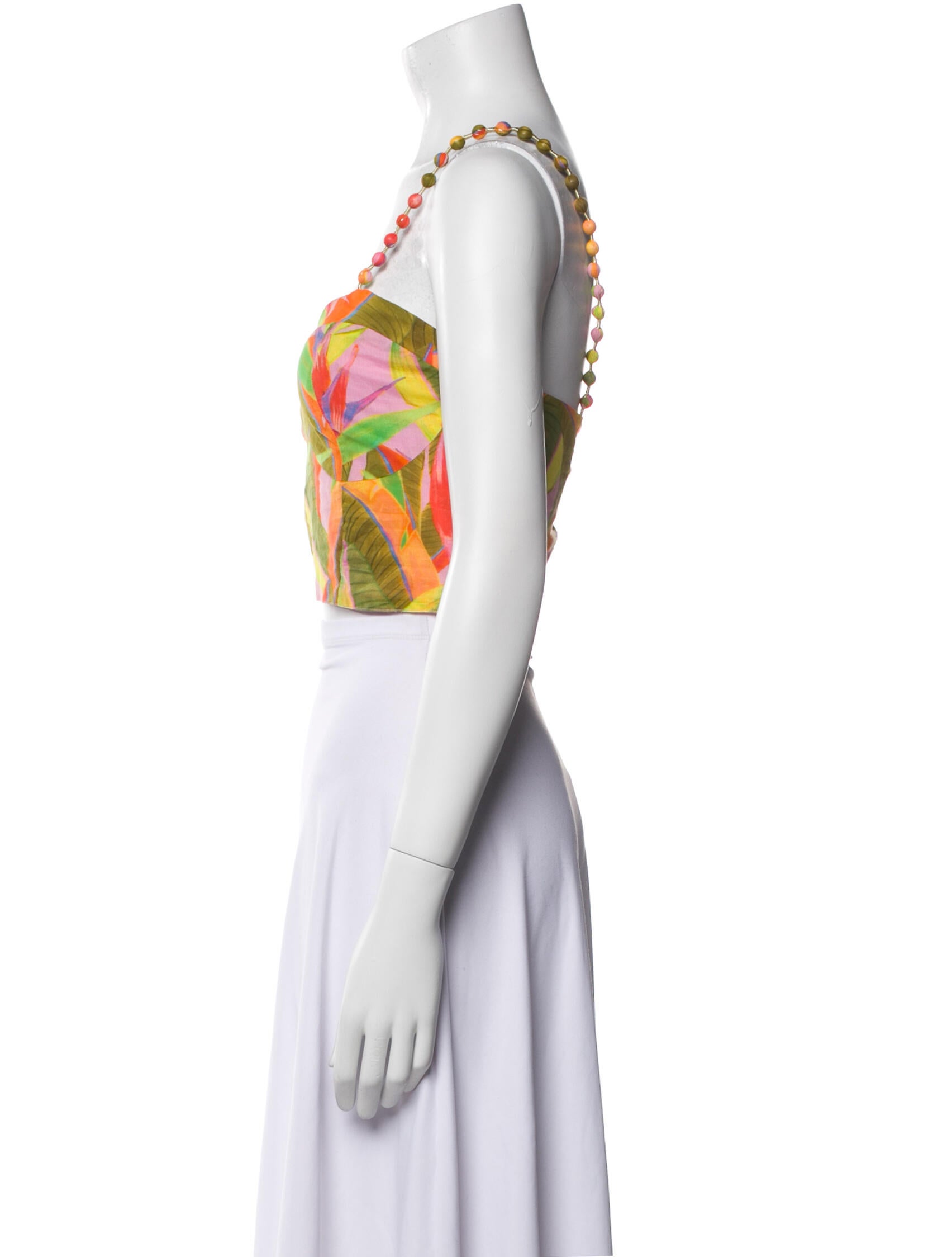 Farm Rio Printed Square Neckline Crop Top