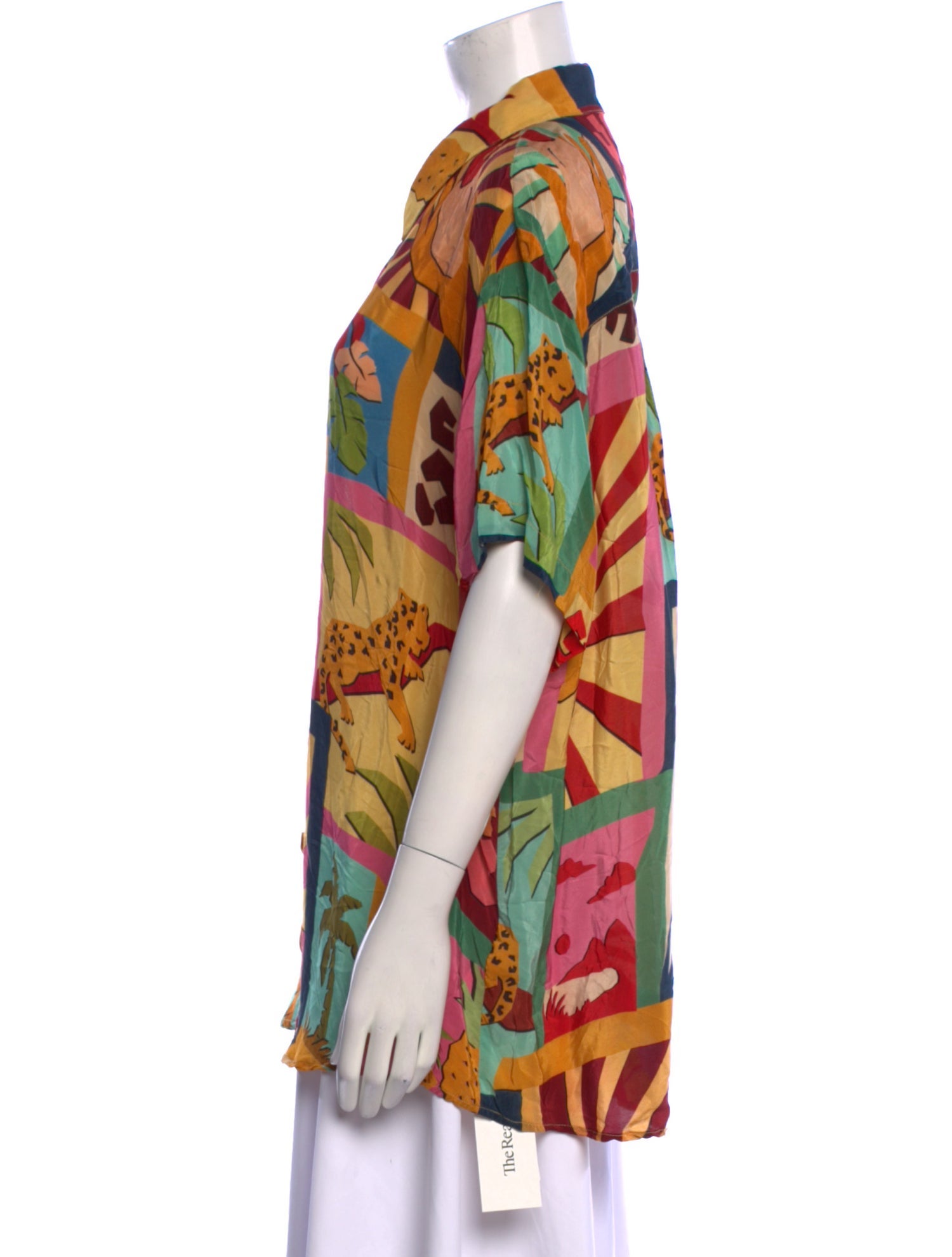 Farm Rio Printed Short Sleeve Button-Up Top