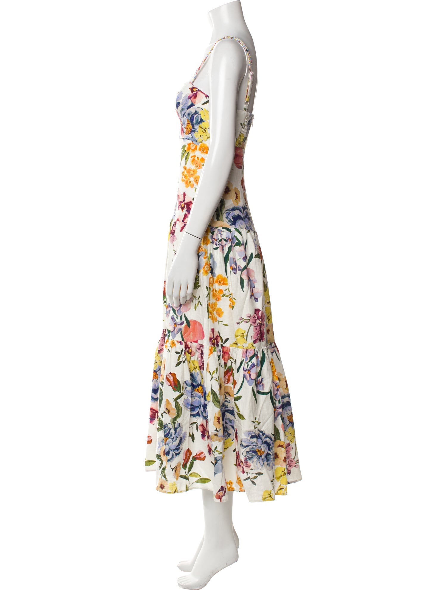 Farm Rio Floral Print Midi Length Dress