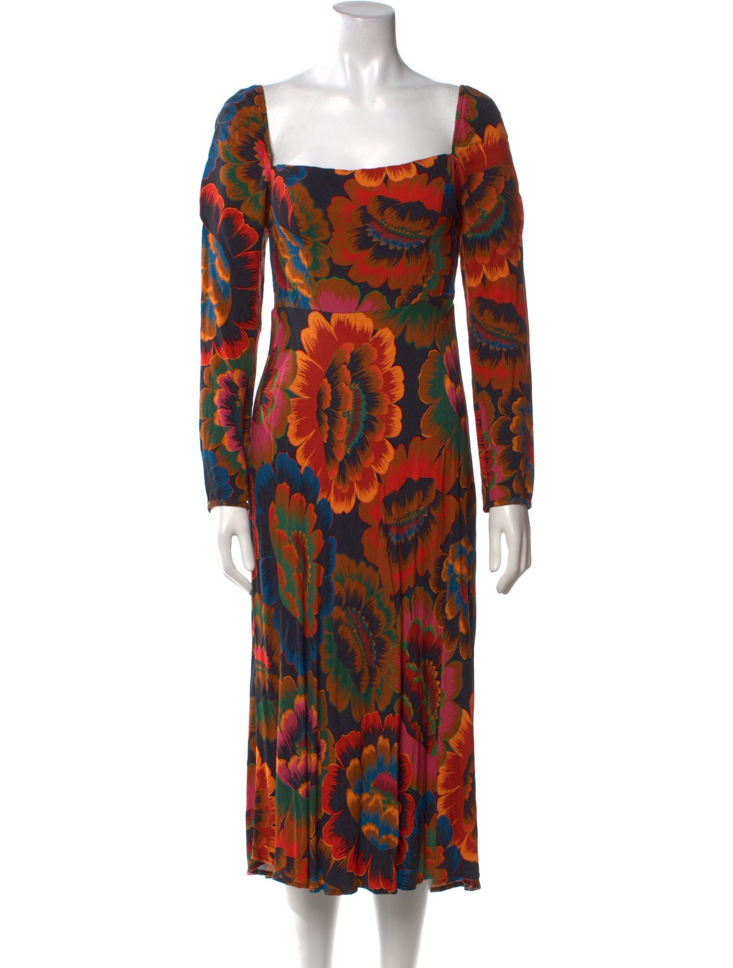 Farm Rio Floral Print Midi Length Dress