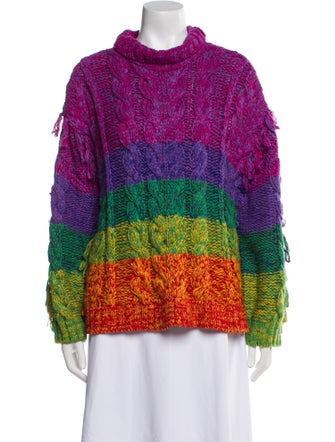 Farm Rio Striped Cowl Neck Sweater