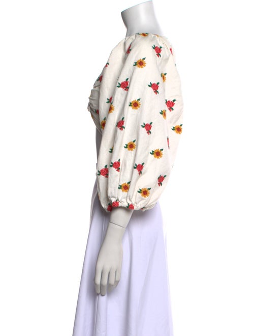 Farm Rio Floral Print Square Neckline Crop Top