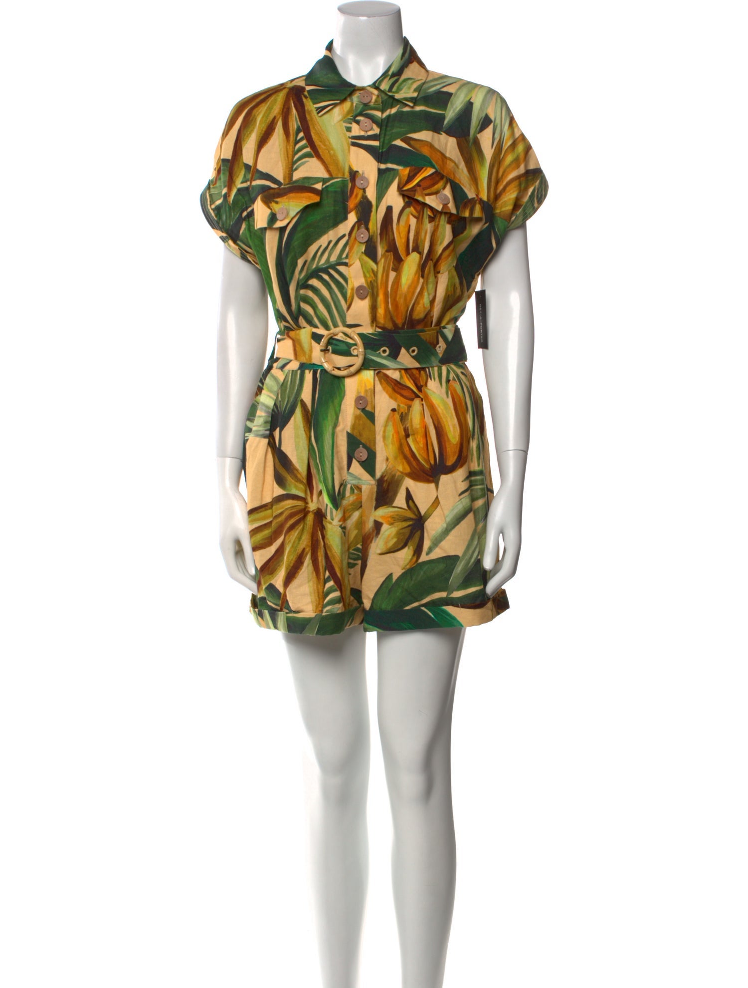 Farm Rio Linen Printed Romper w/ Tags