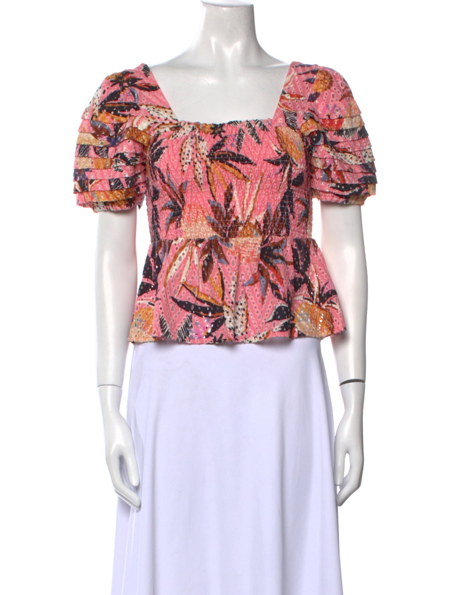 Farm Rio Printed Square Neckline Crop Top