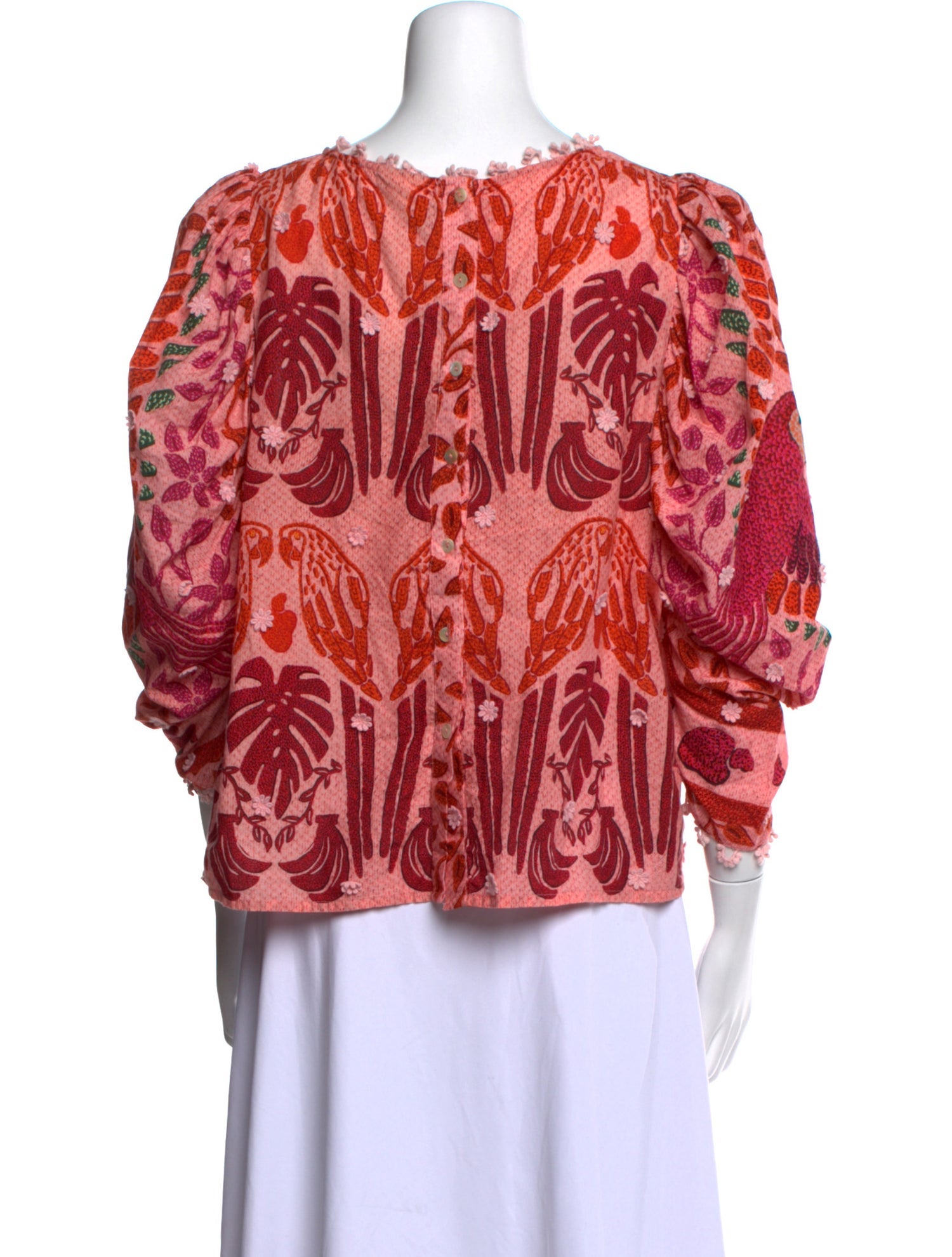 Farm Rio Printed Bateau Neckline Blouse