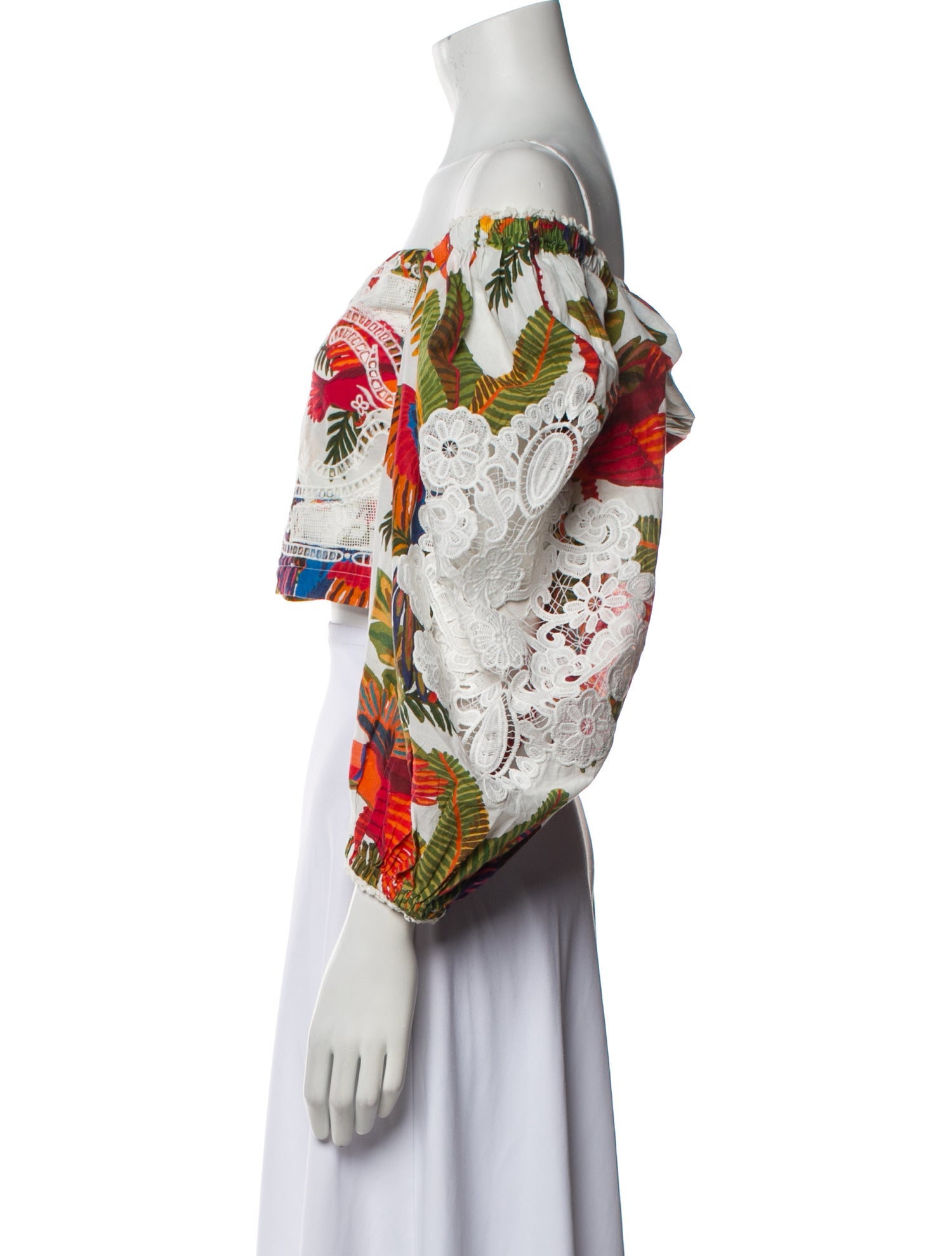 Farm Rio Printed Off-The-Shoulder Crop Top