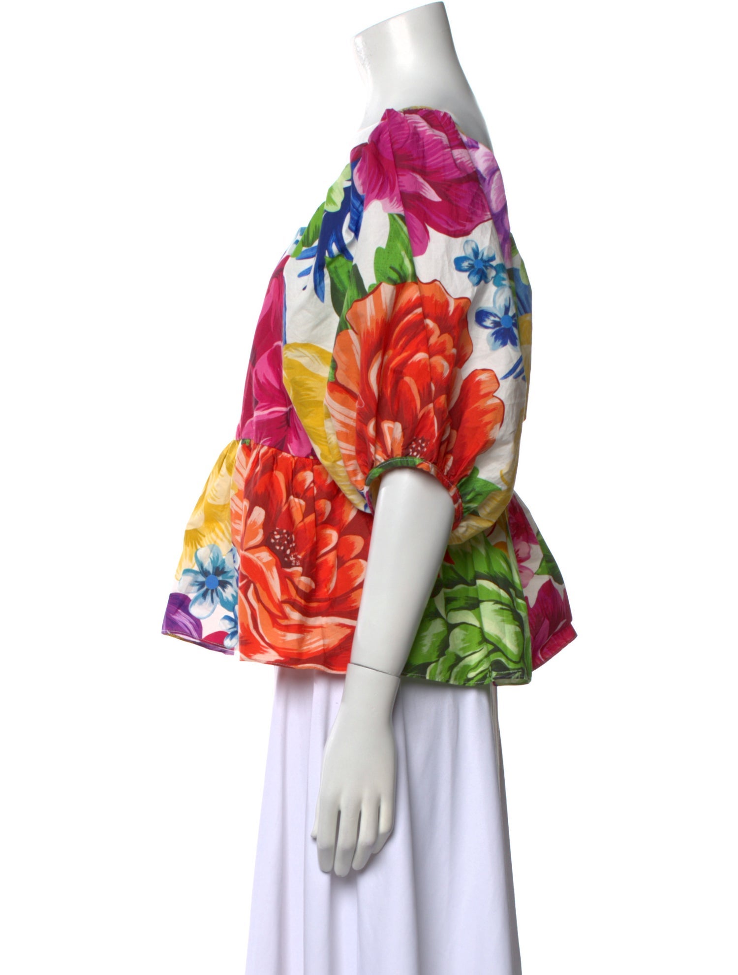 Farm Rio Floral Print Square Neckline Blouse