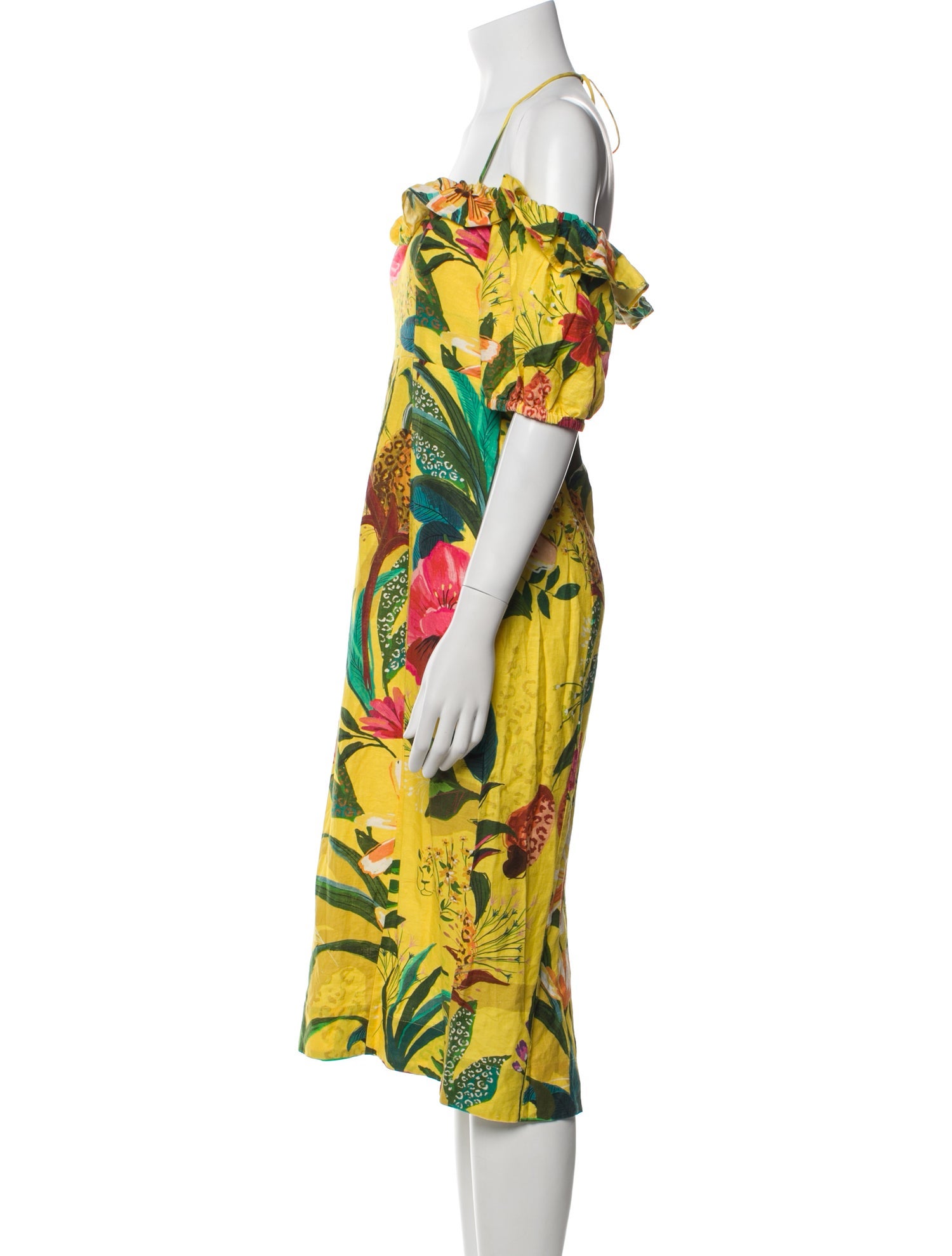 Farm Rio Linen Midi Length Dress