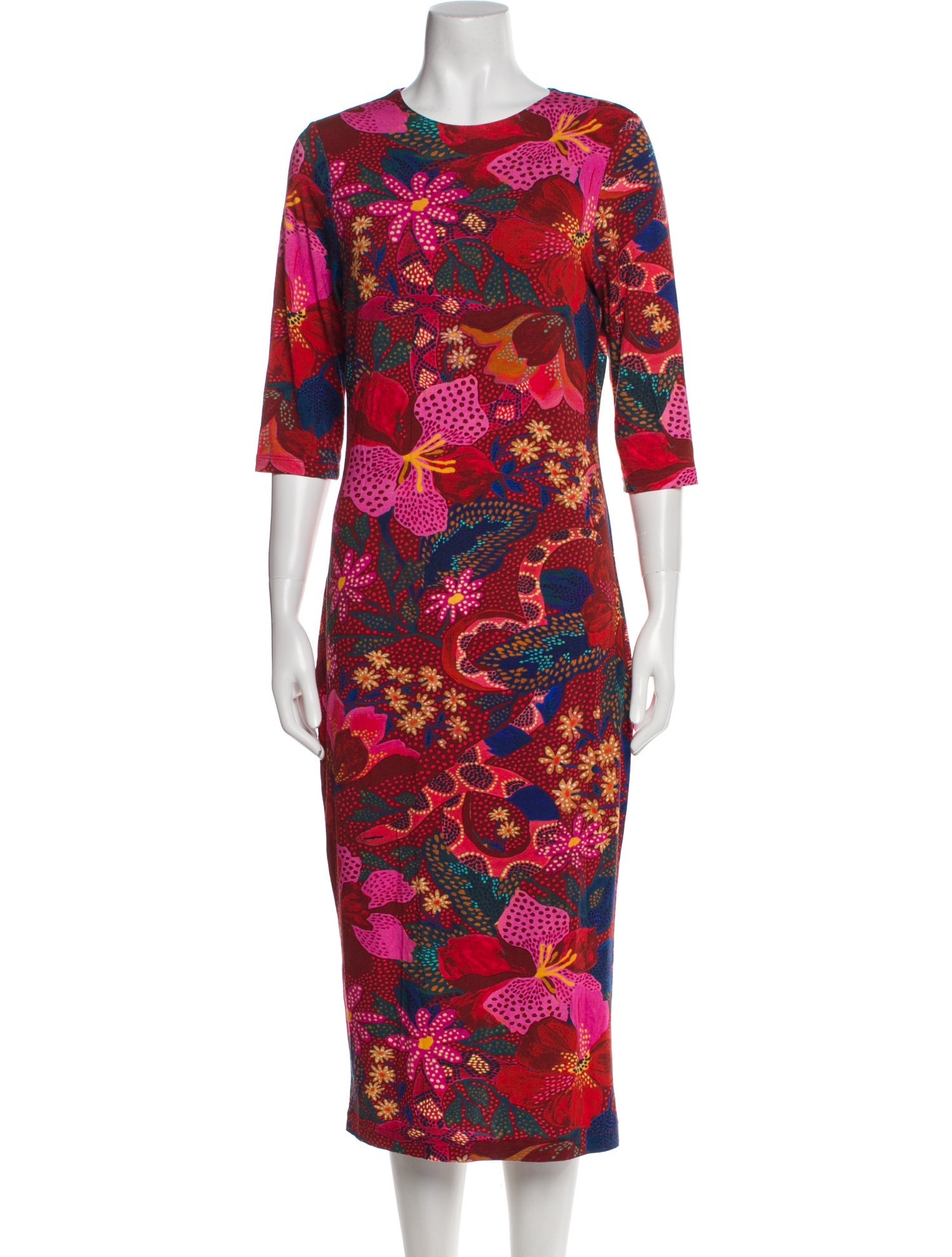 Farm Rio Floral Print Midi Length Dress