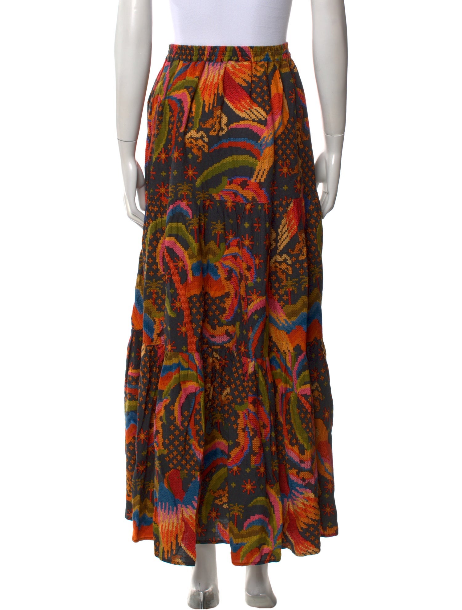 Farm Rio Linen Midi Length Skirt